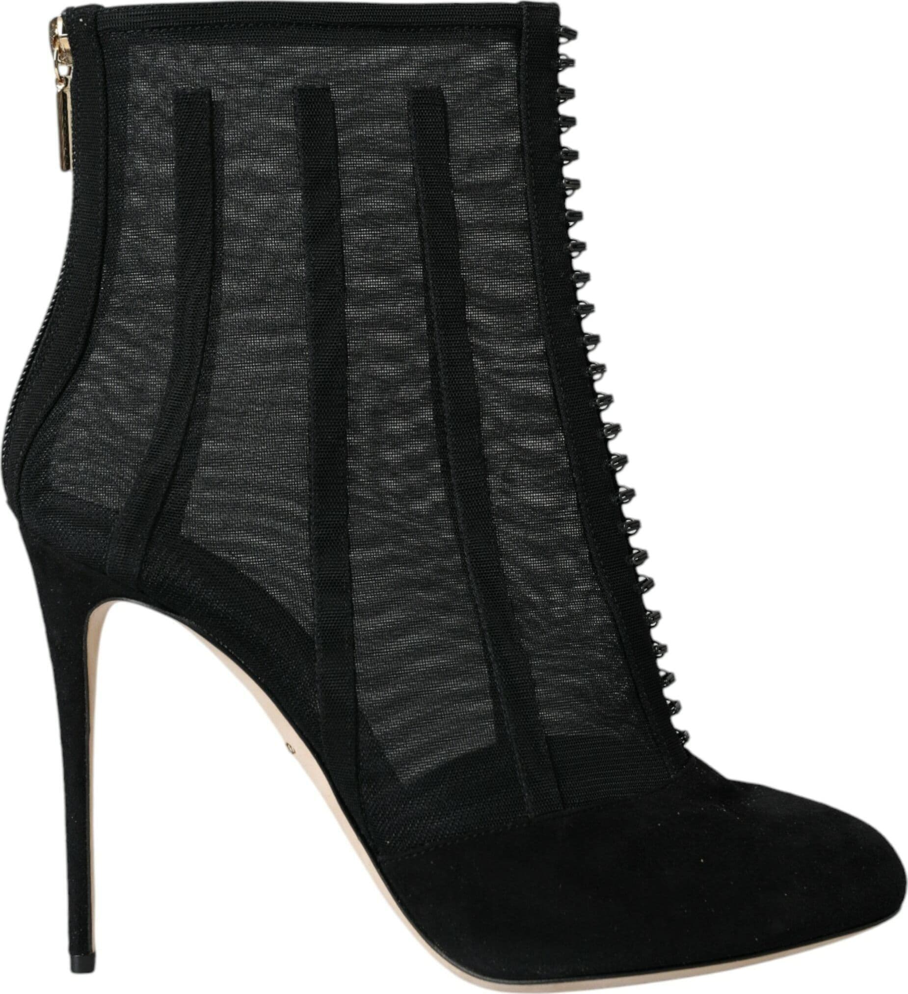 Dolce & Gabbana Black Mesh Stiletto Heels Ankle Boots Shoes - 5