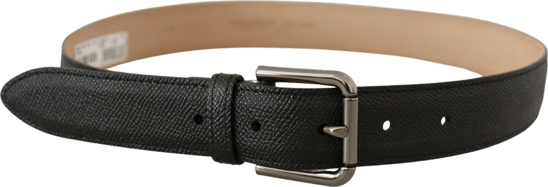 Dolce & Gabbana Black Calf Leather Brown Backend Belt - 2