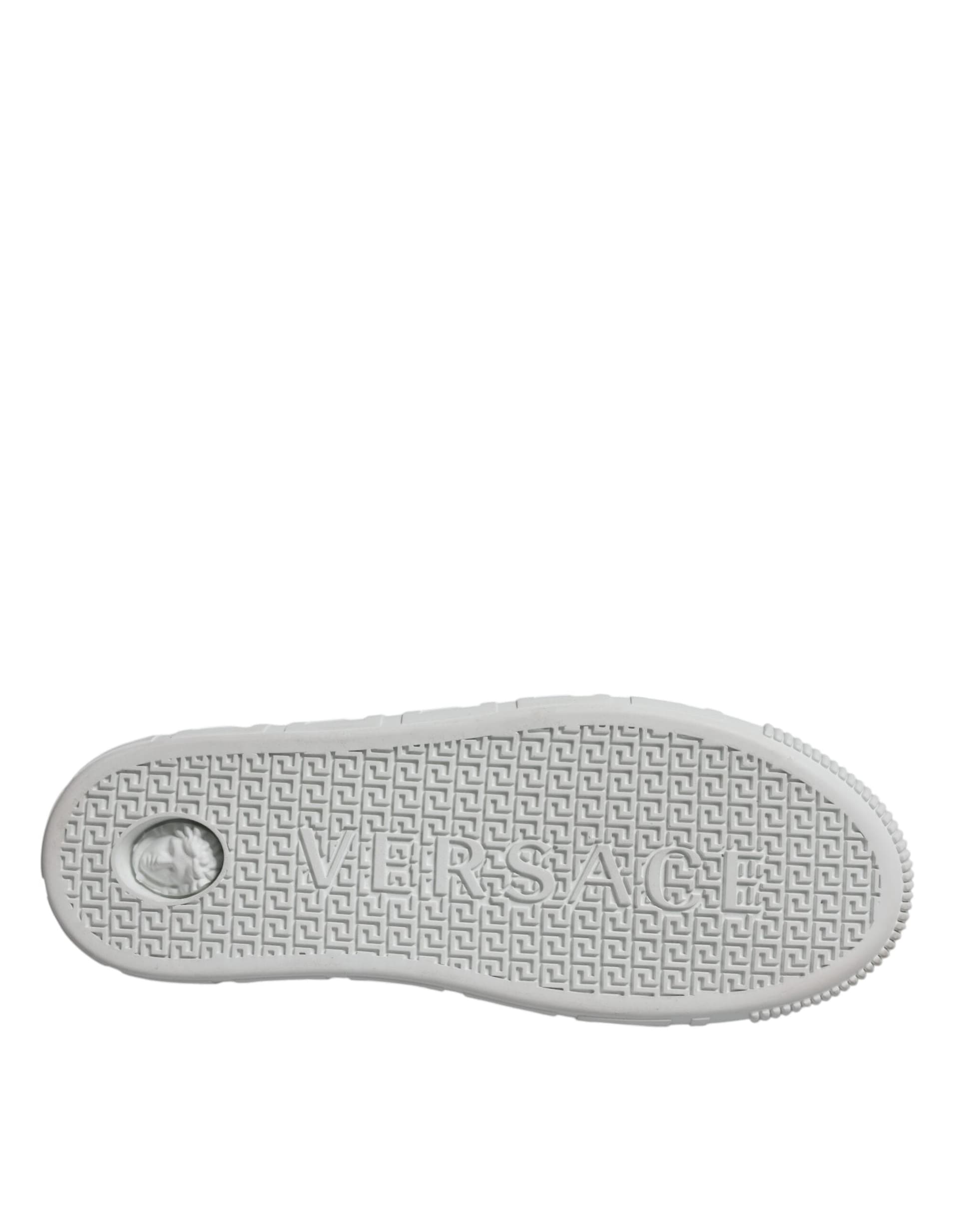 Versace White Pink Greca Print Platform Low Top Sneakers Shoes - 7