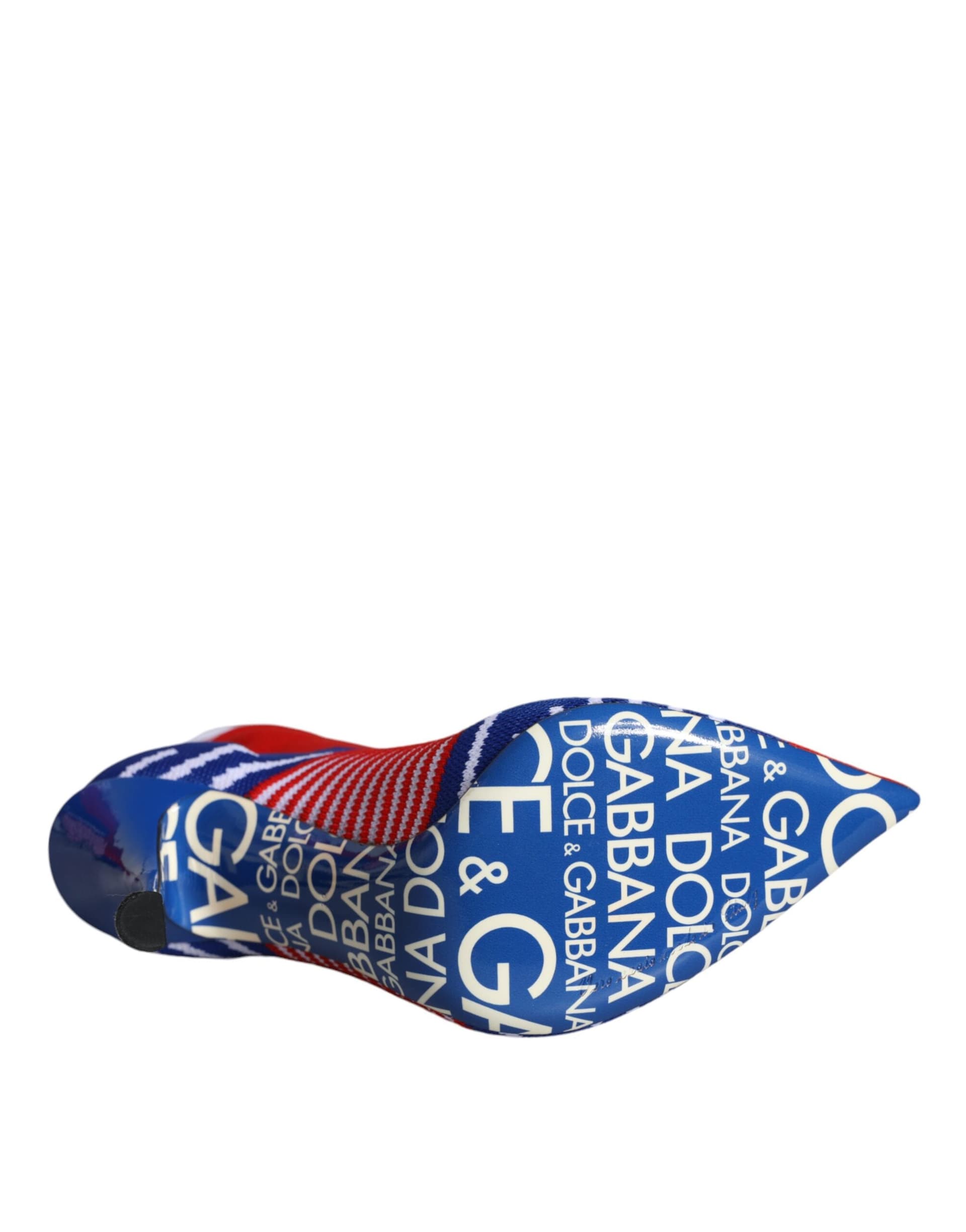 Dolce & Gabbana Red Blue Stretch Sock Style Ankle Boots Logo Shoes - 6