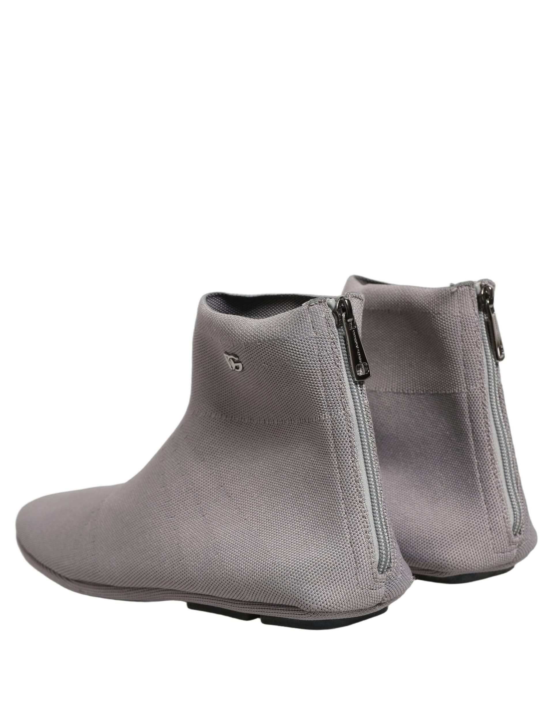 Dolce & Gabbana Gray Stretch Mesh Men Ankle Boots Shoes - 5