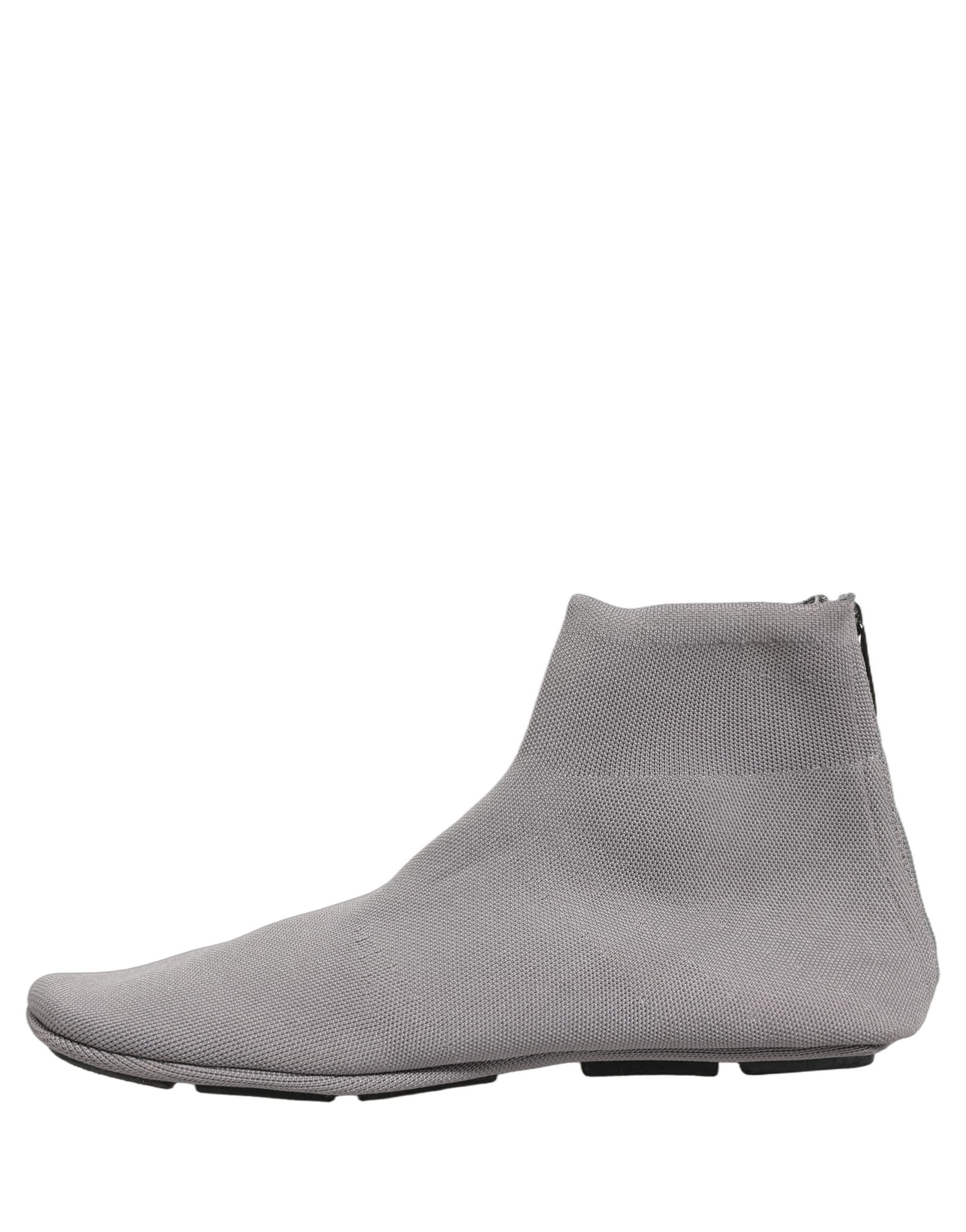 Dolce & Gabbana Gray Stretch Mesh Men Ankle Boots Shoes - 6