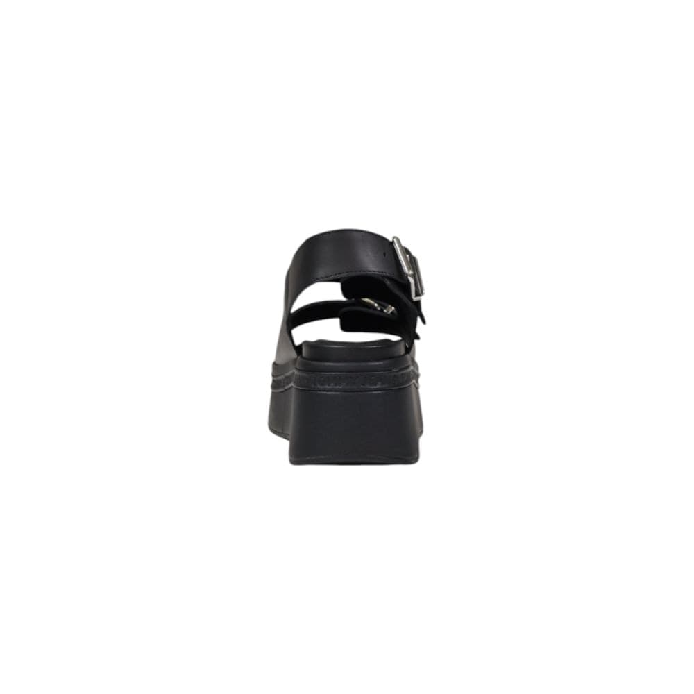 Tommy Hilfiger Jeans Black Leather Platform Sandals - 4