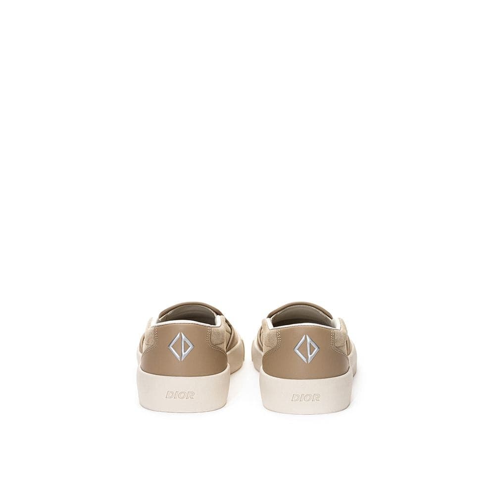 Dior Beige Leather Slip-On Loafers - 3