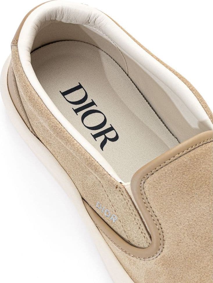 Dior Beige Leather Slip-On Loafers - 5