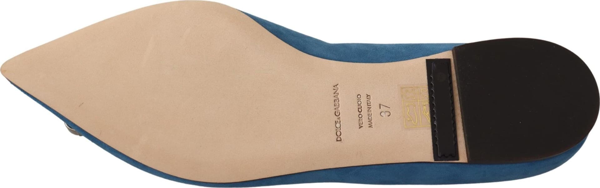 Dolce & Gabbana Blue Suede Crystals Loafers Flats Shoes - 4