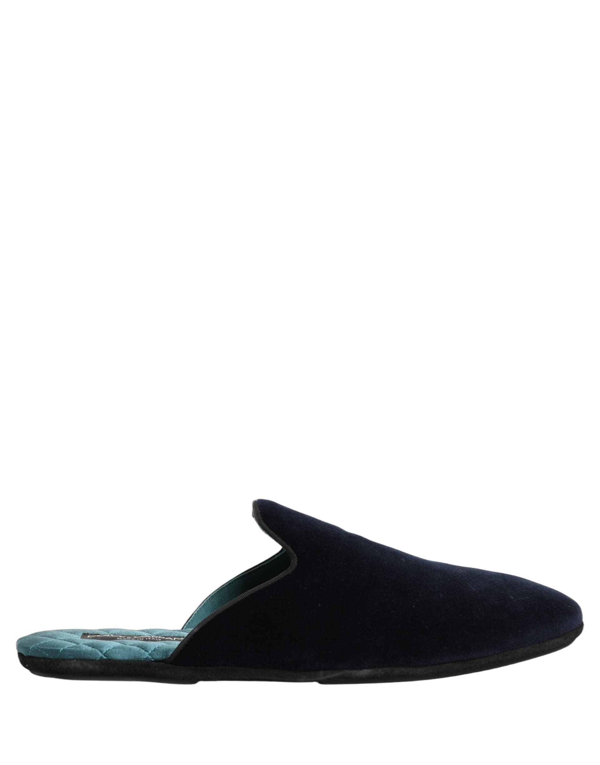 Dolce & Gabbana Dark Blue Suede Slides Flat Slipper Men Shoes - 6