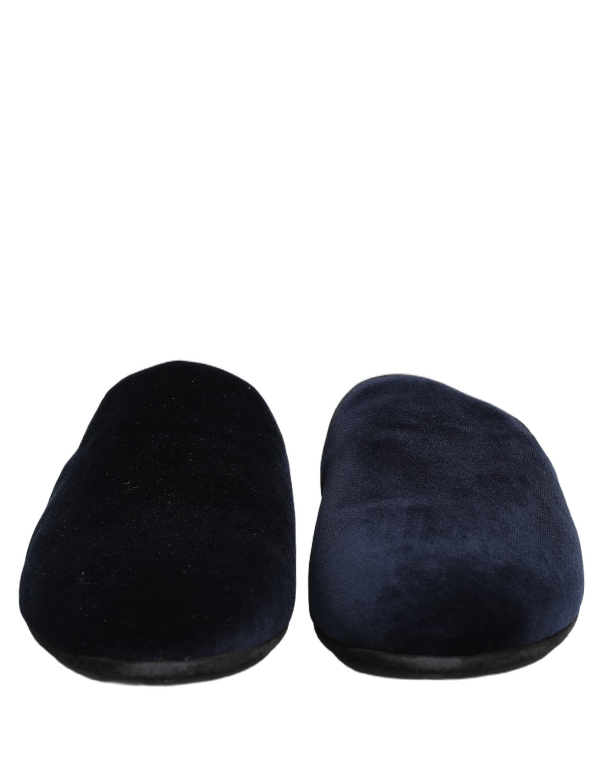 Dolce & Gabbana Dark Blue Suede Slides Flat Slipper Men Shoes - 8