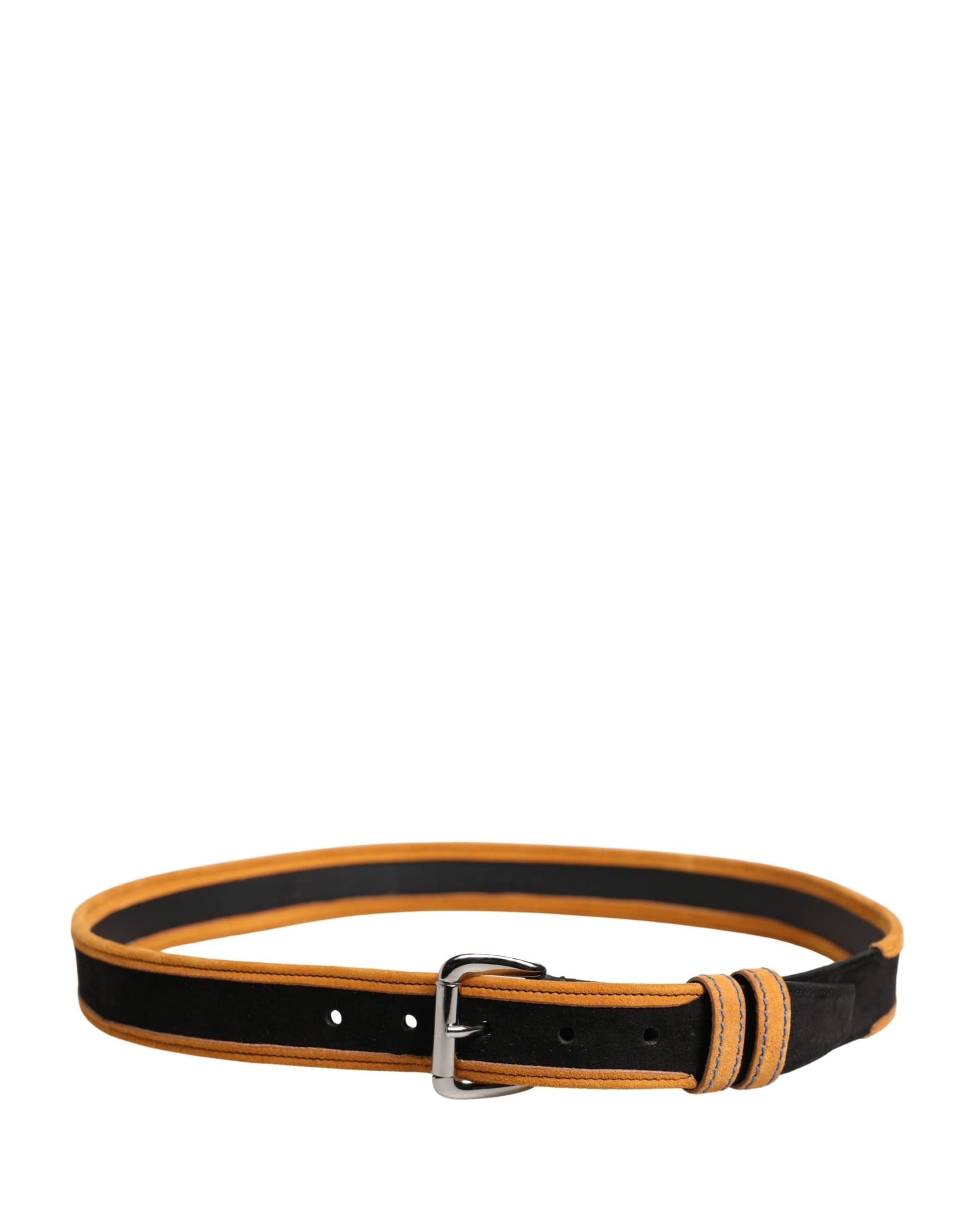 Dolce & Gabbana Men Black Orange Polyester Metal Buckle Belt - 3