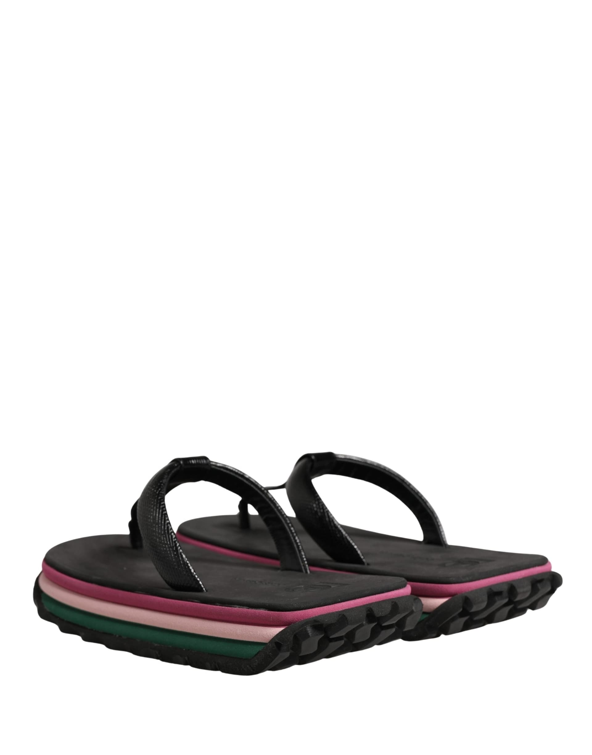 Dolce & Gabbana Multicolor Rubber Chunky Flip Flop Shoes - 4