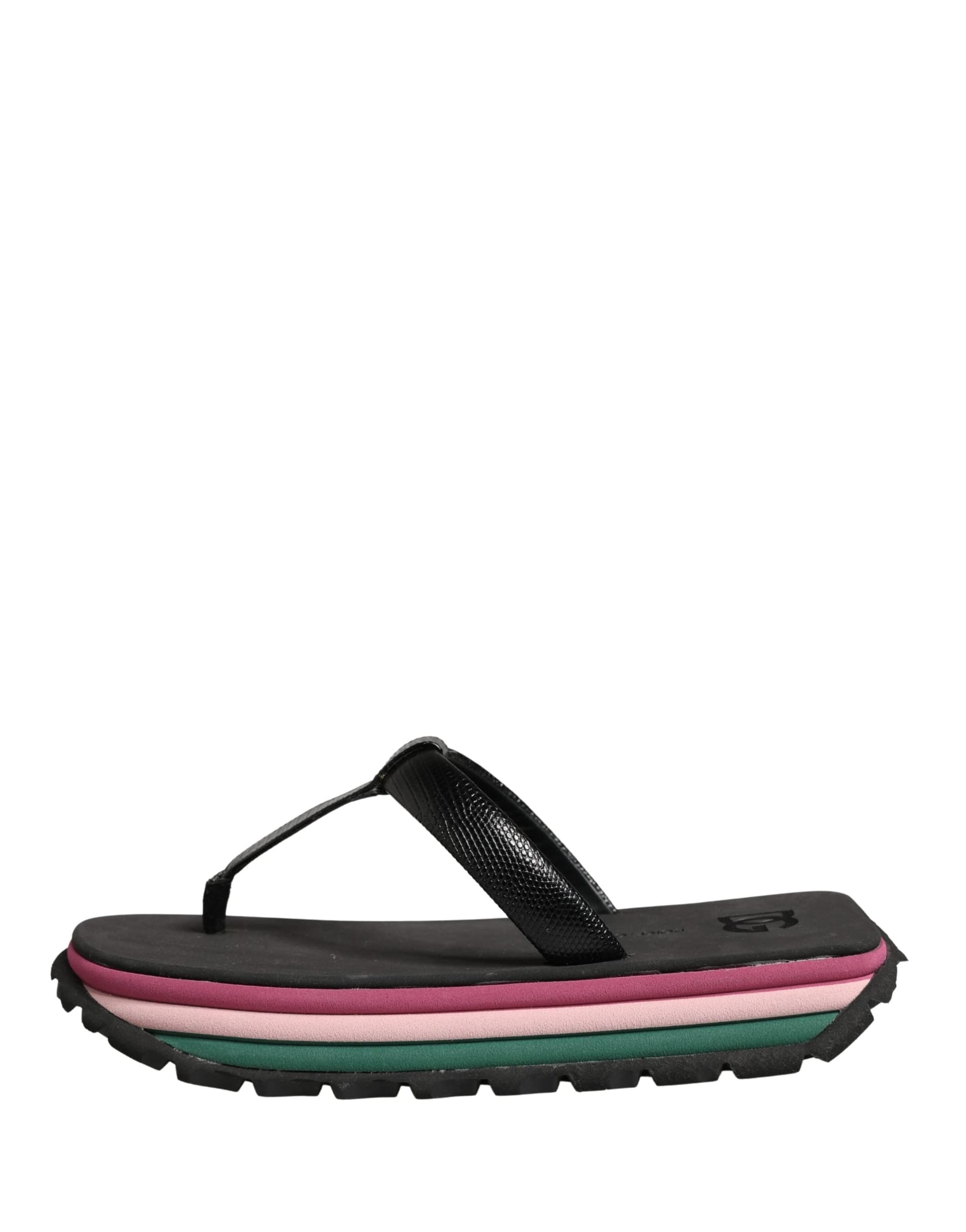 Dolce & Gabbana Multicolor Rubber Chunky Flip Flop Shoes - 5