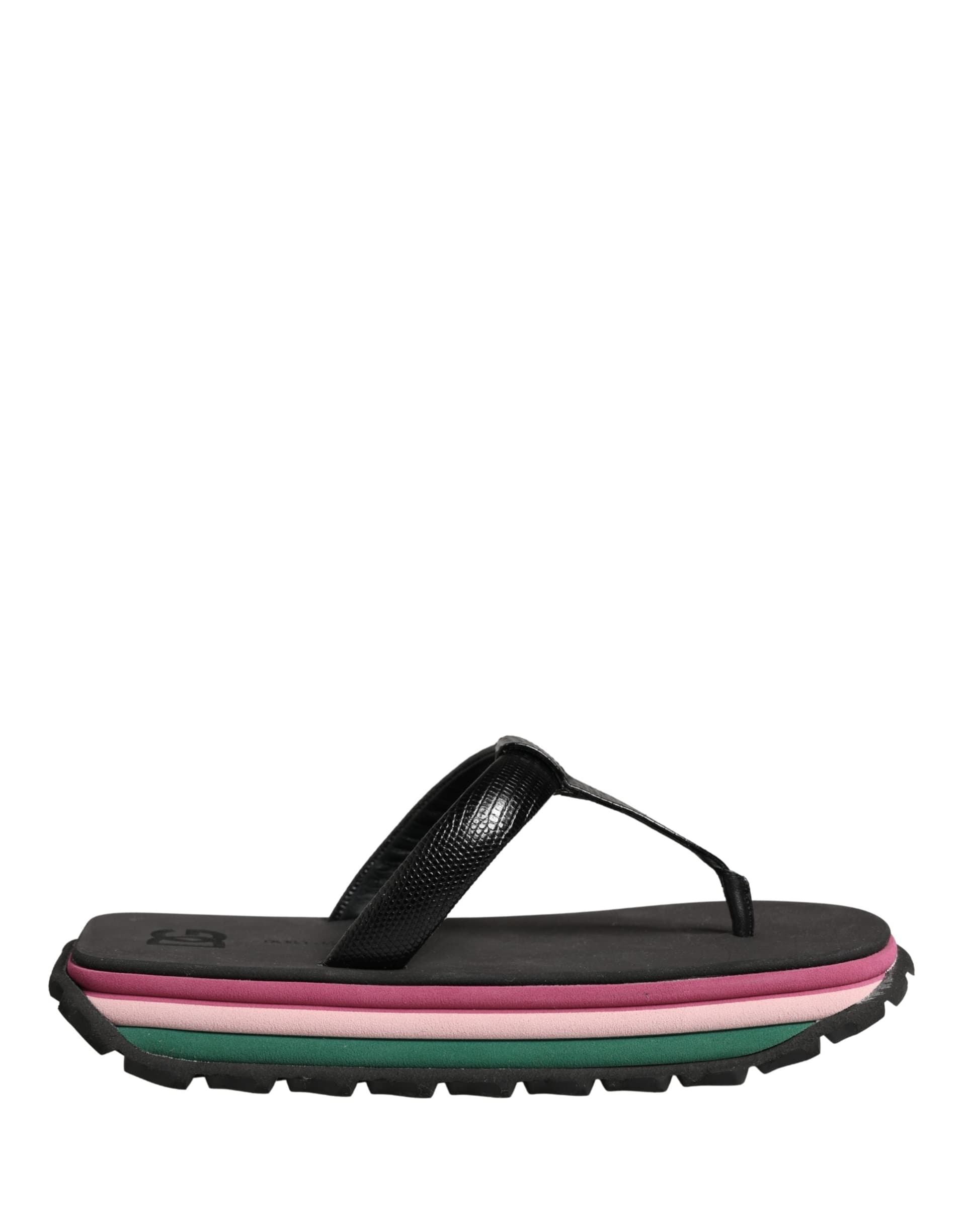 Dolce & Gabbana Multicolor Rubber Chunky Flip Flop Shoes - 6