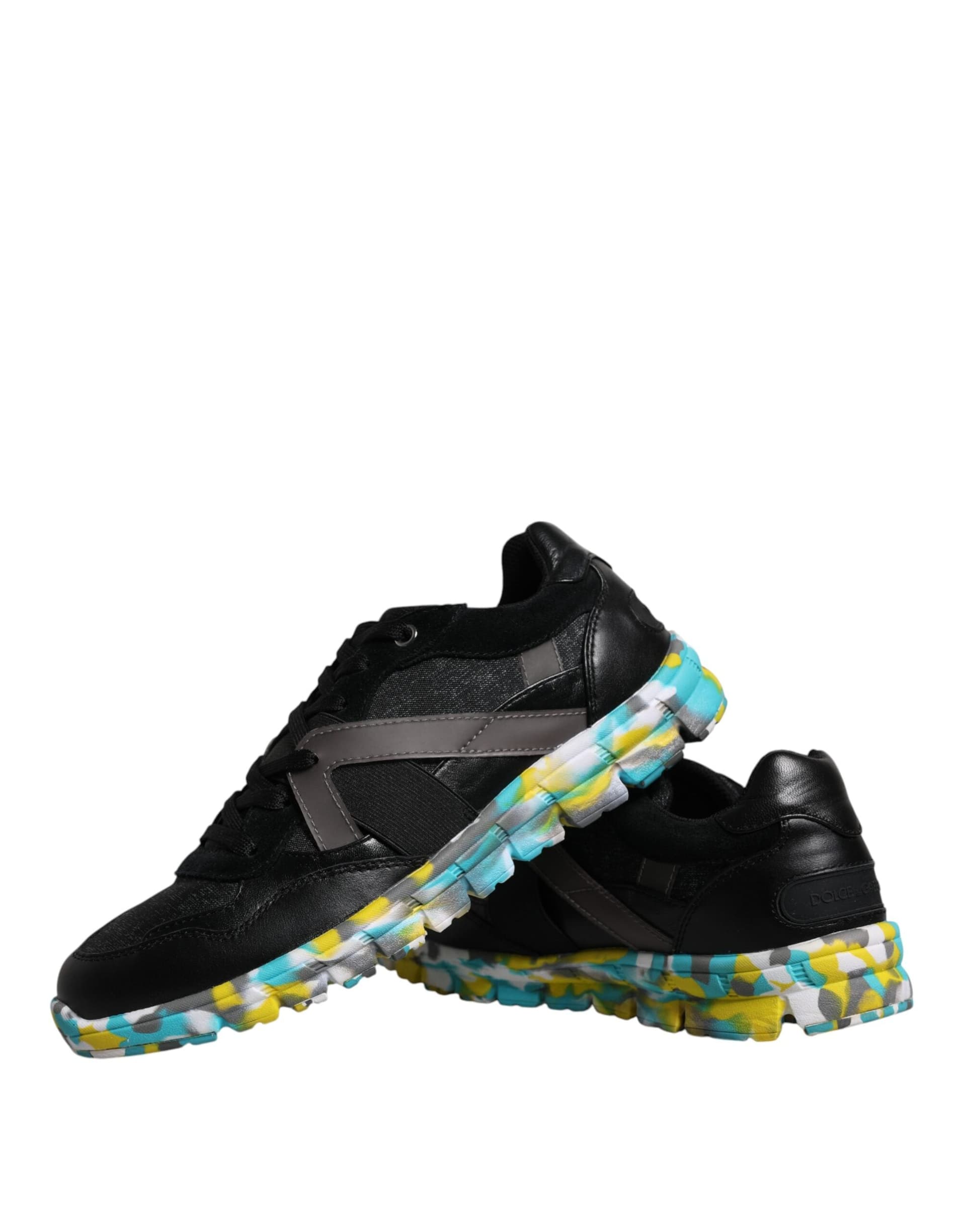 Dolce & Gabbana Black Polyester Low Top Men Sneakers Shoes - 8