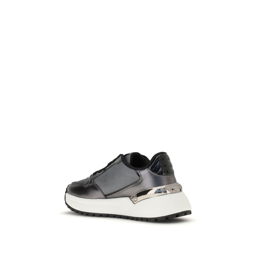 PINKO Gray Calf Leather Bos Taurus Athletic Sneakers - 3