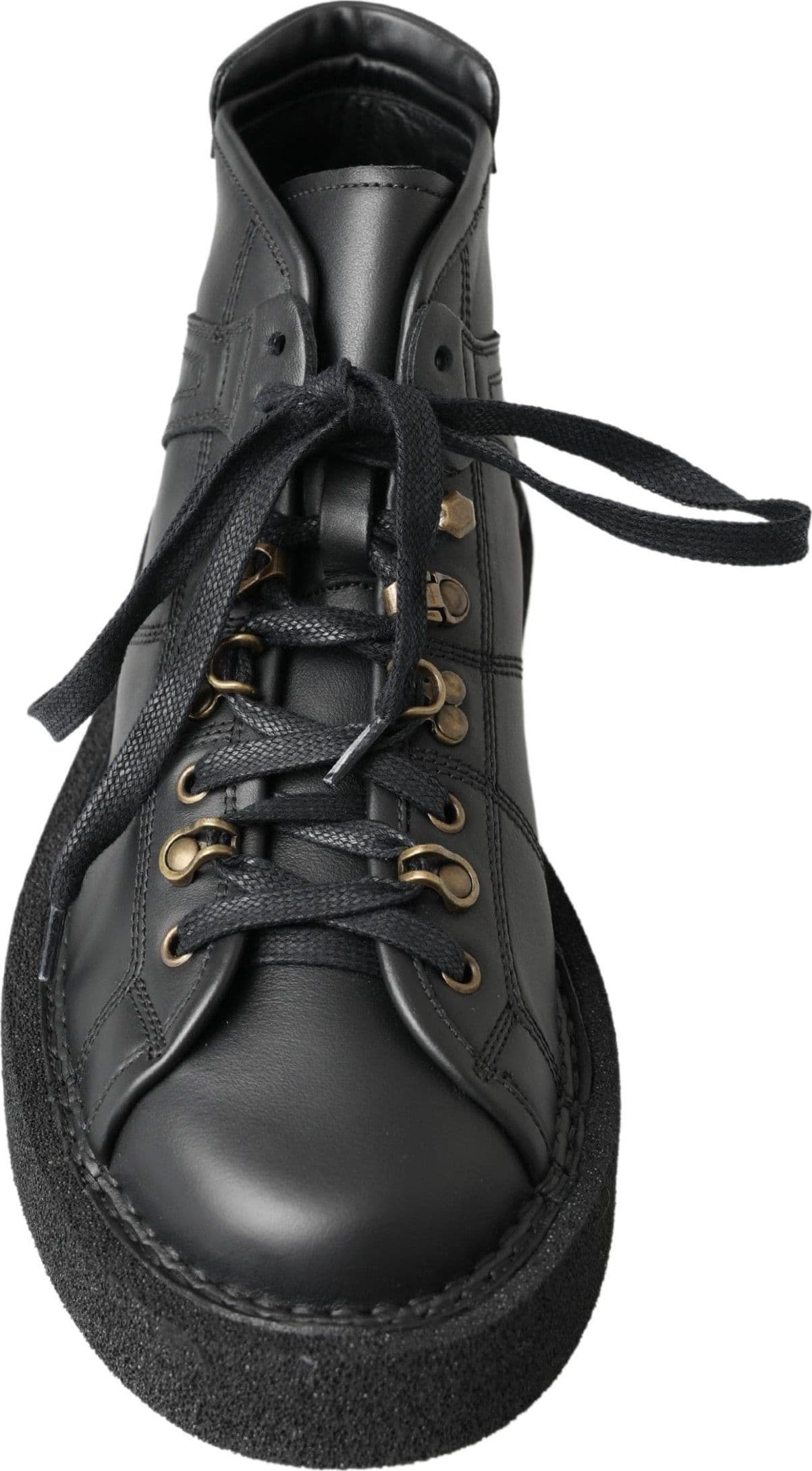 Dolce & Gabbana Black Leather Slip on Stretch Boots - 3