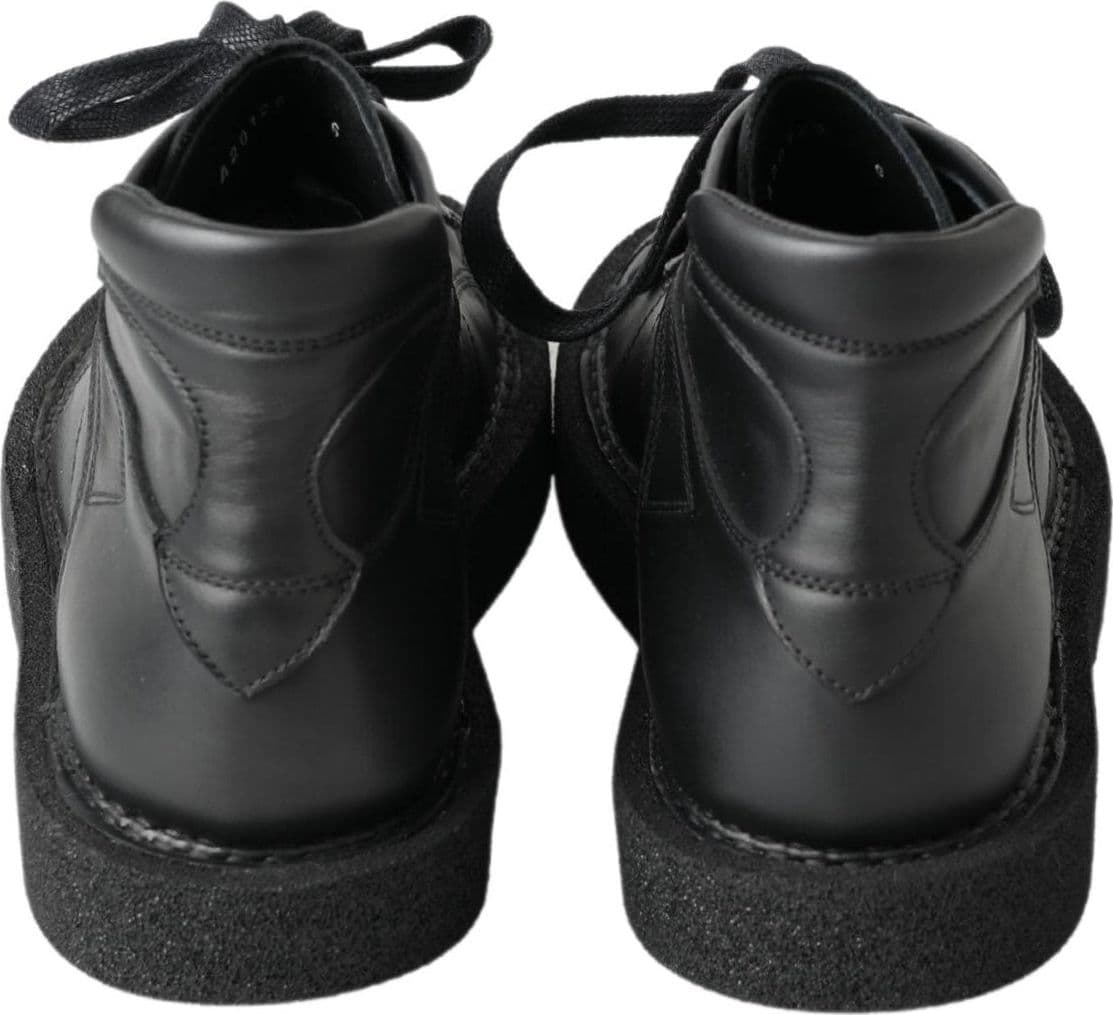 Dolce & Gabbana Black Leather Slip on Stretch Boots - 6