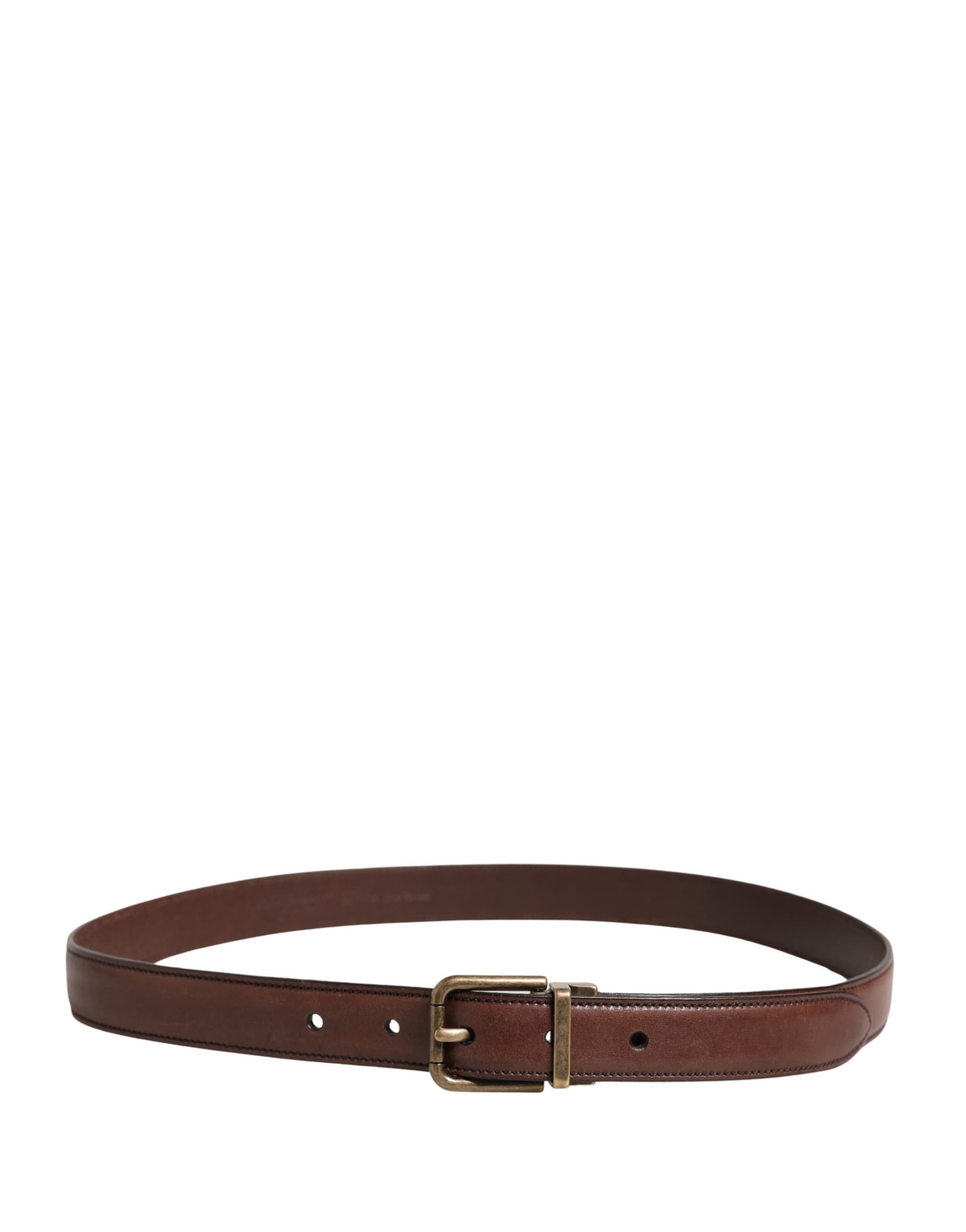Dolce & Gabbana Men Brown Classic Leather Metal Buckle Belt - 3
