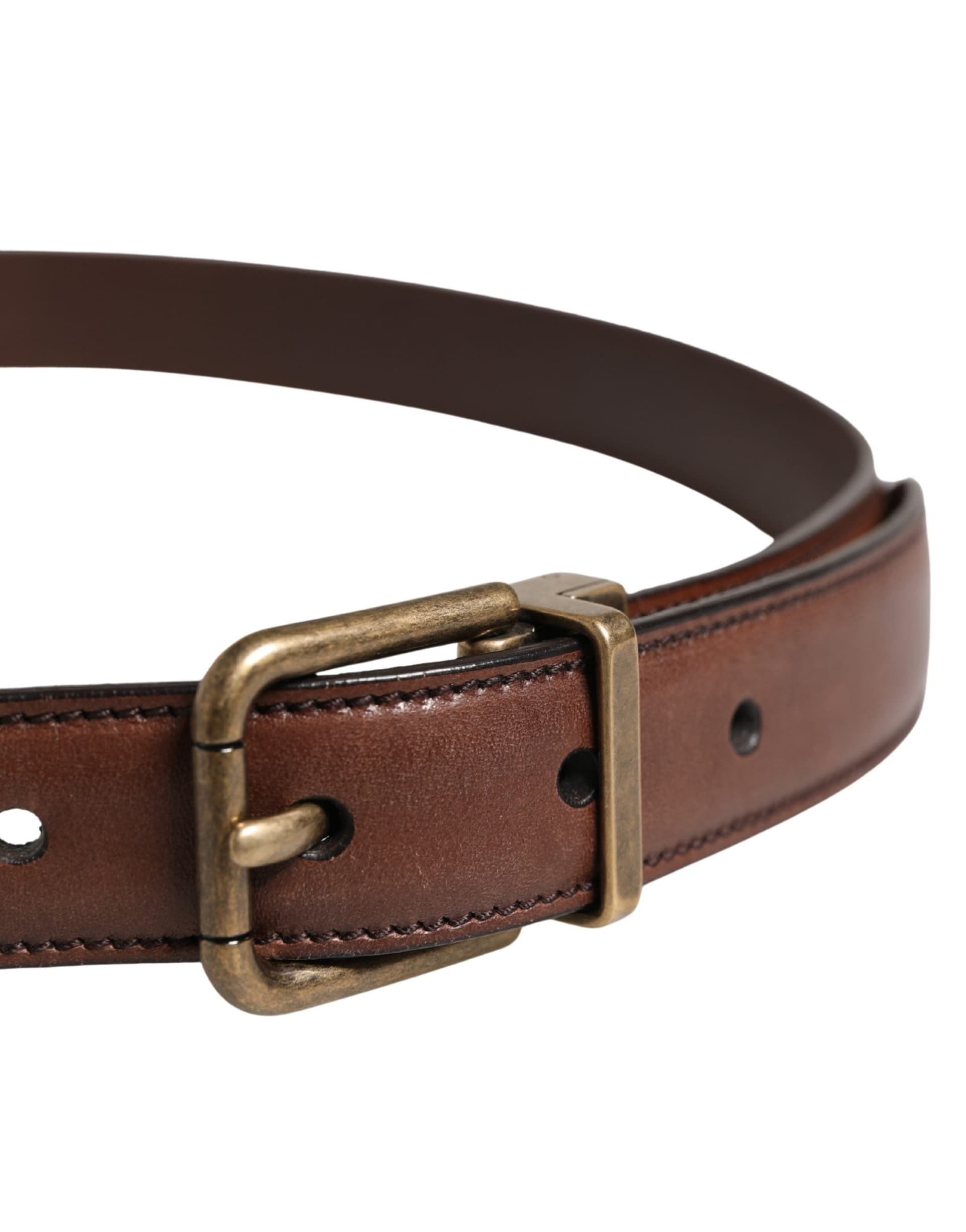 Dolce & Gabbana Men Brown Classic Leather Metal Buckle Belt - 4