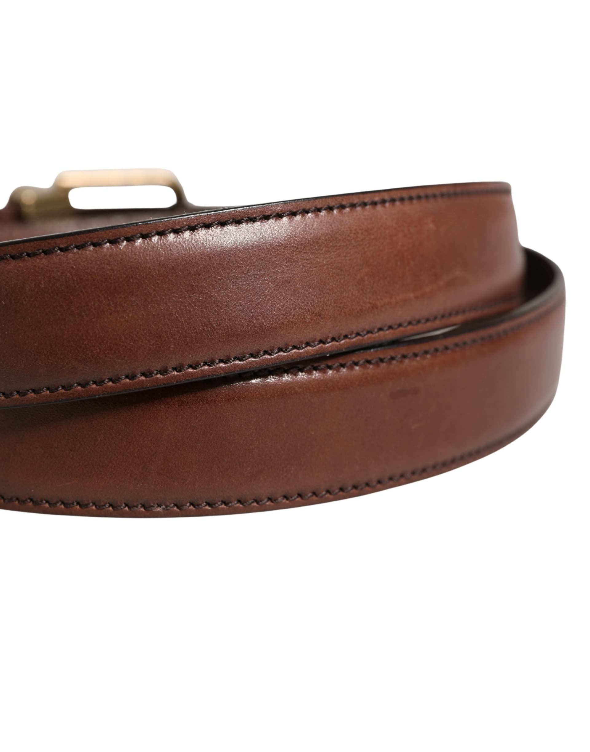 Dolce & Gabbana Men Brown Classic Leather Metal Buckle Belt - 5