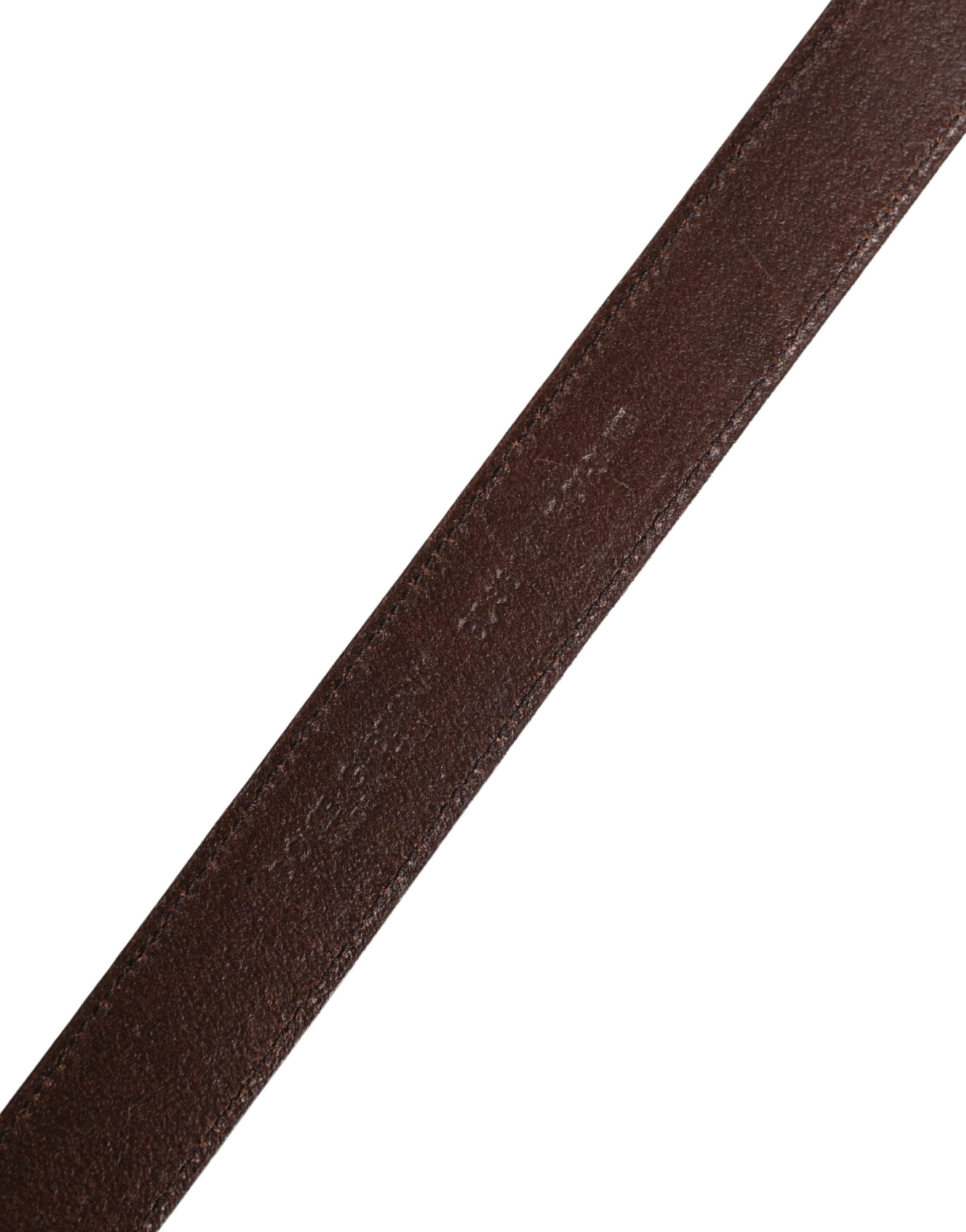 Dolce & Gabbana Men Brown Classic Leather Metal Buckle Belt - 6