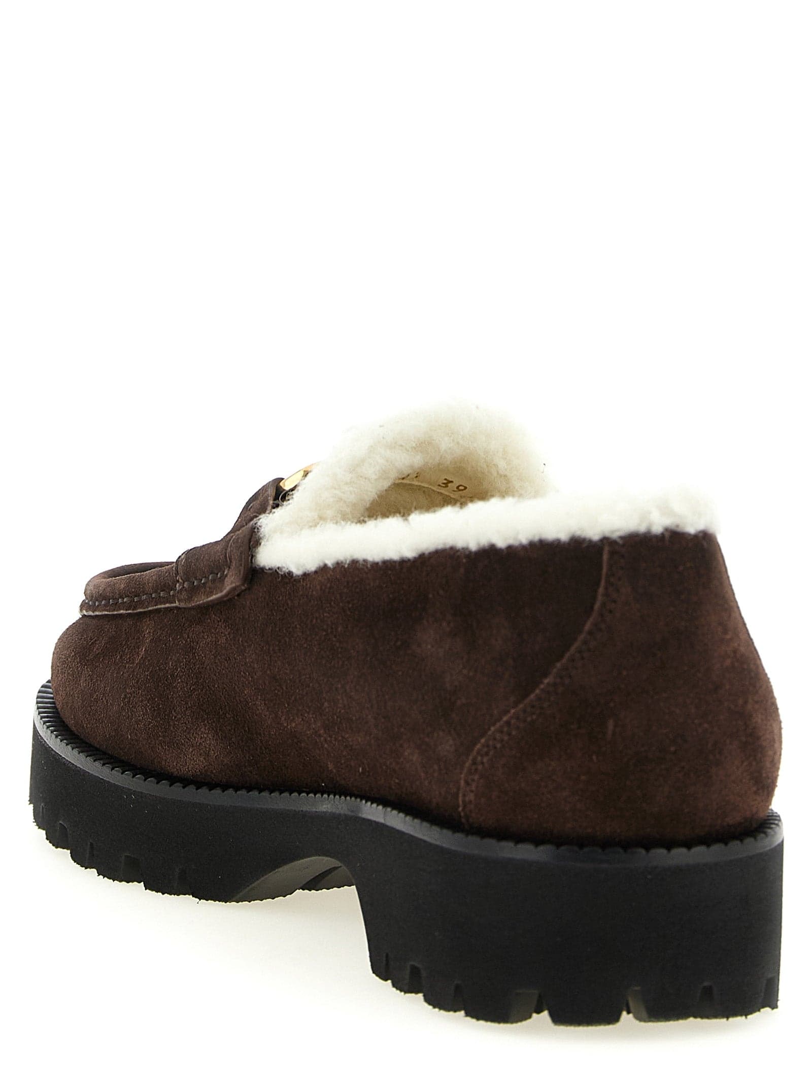 Valentino Garavani Brown Calfskin Slip-On Loafers - 3