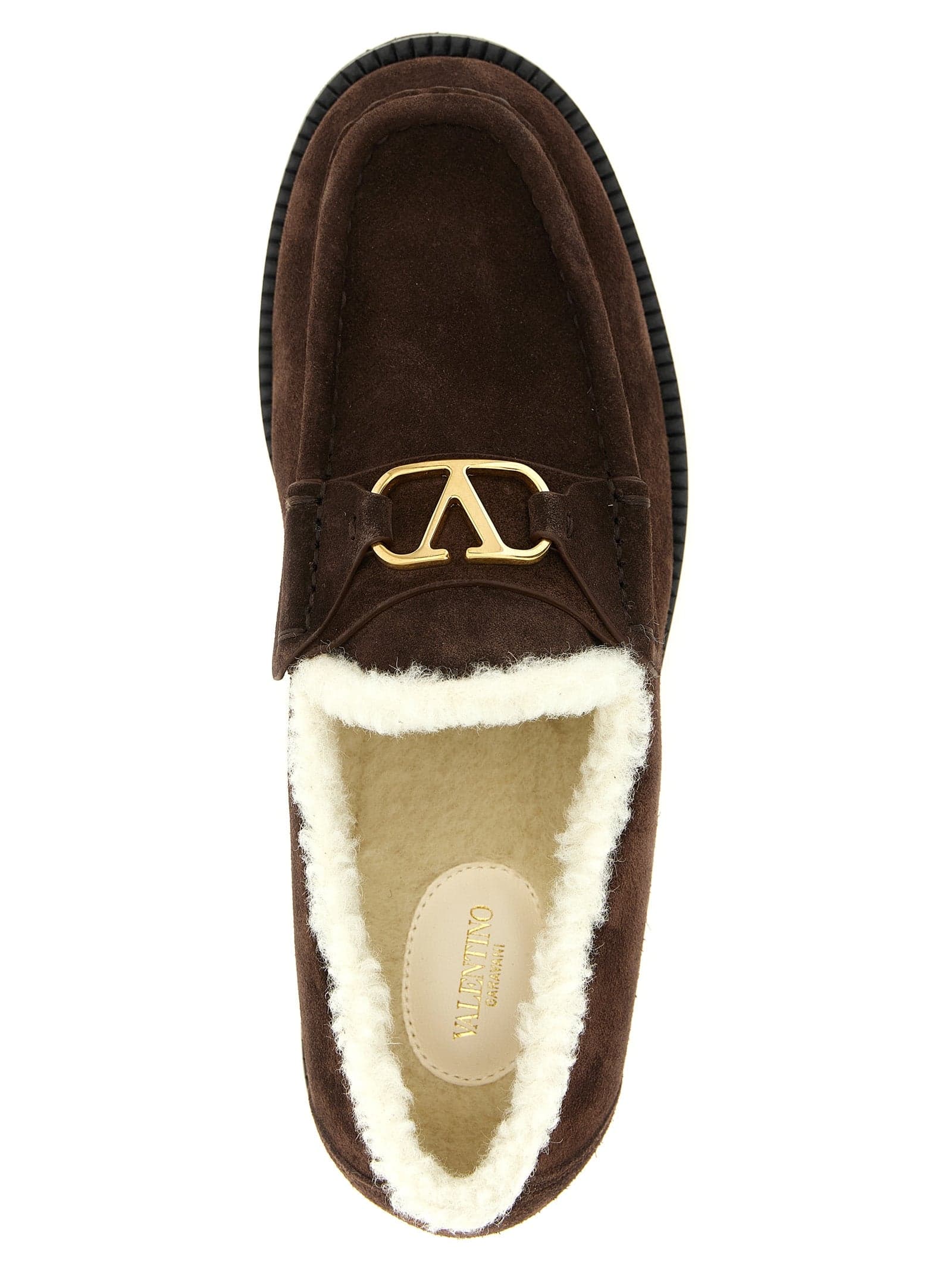 Valentino Garavani Brown Calfskin Slip-On Loafers - 4