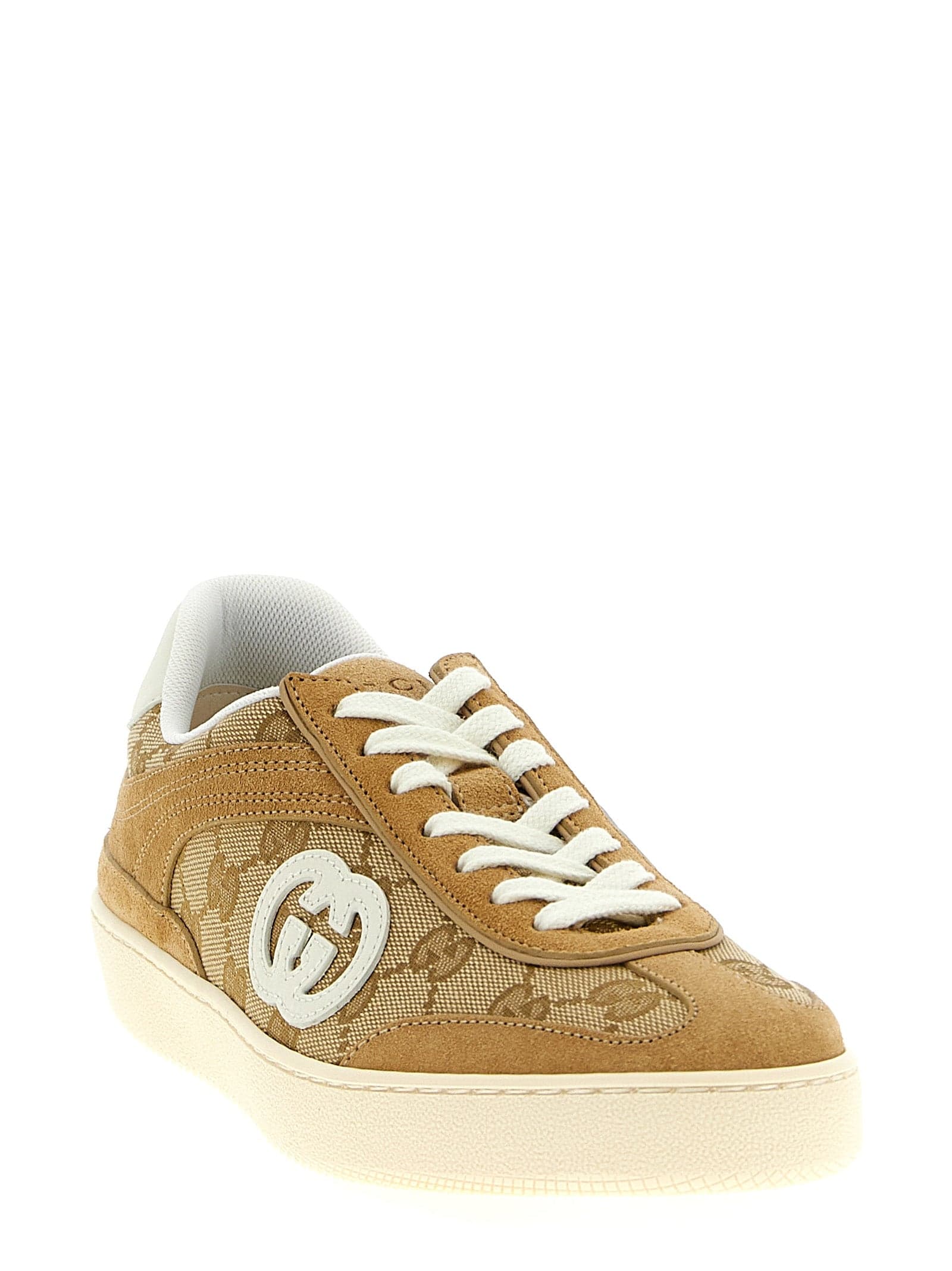 Gucci Beige Calfskin Low Top Sneakers - 2
