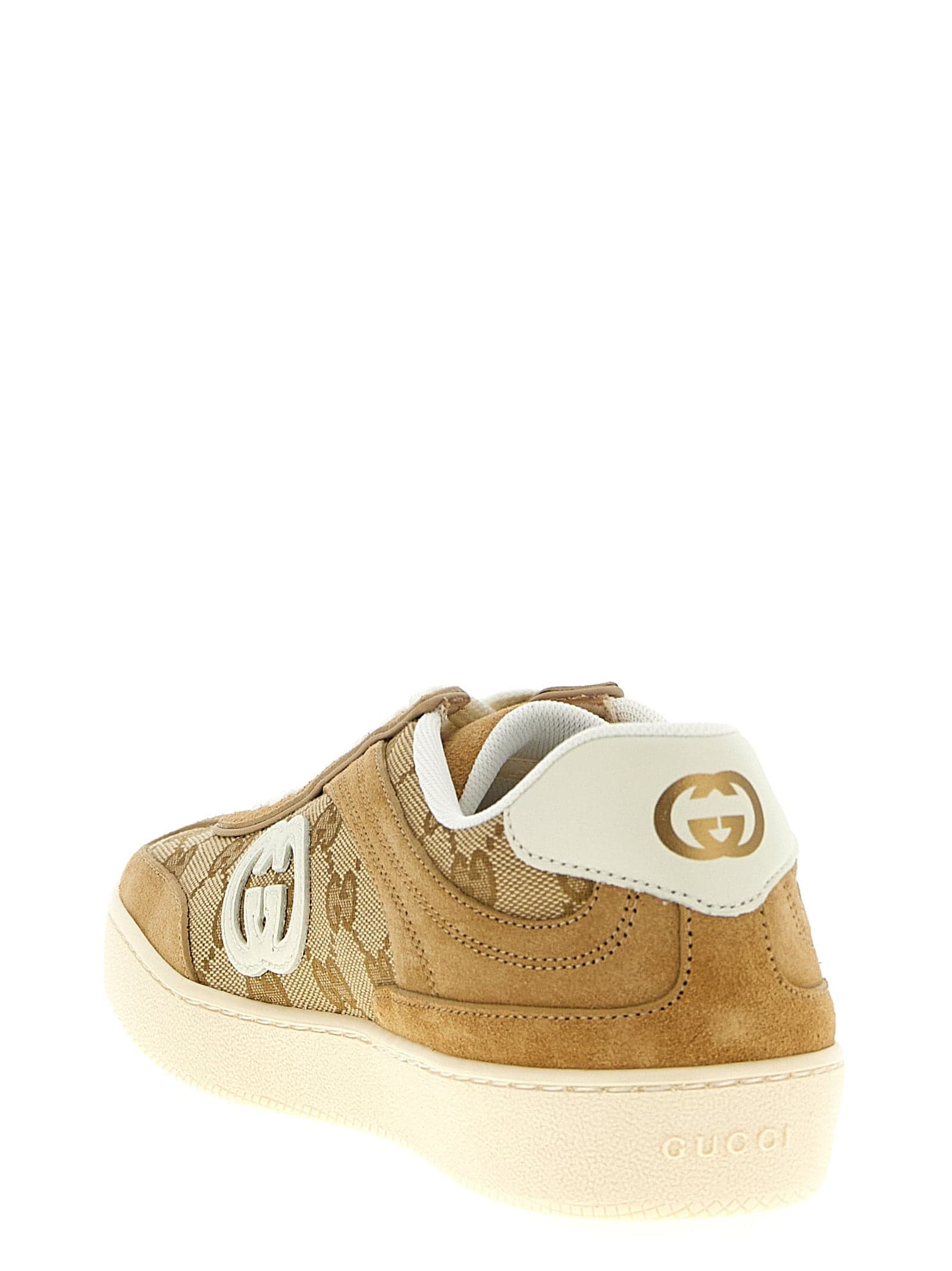 Gucci Beige Calfskin Low Top Sneakers - 3