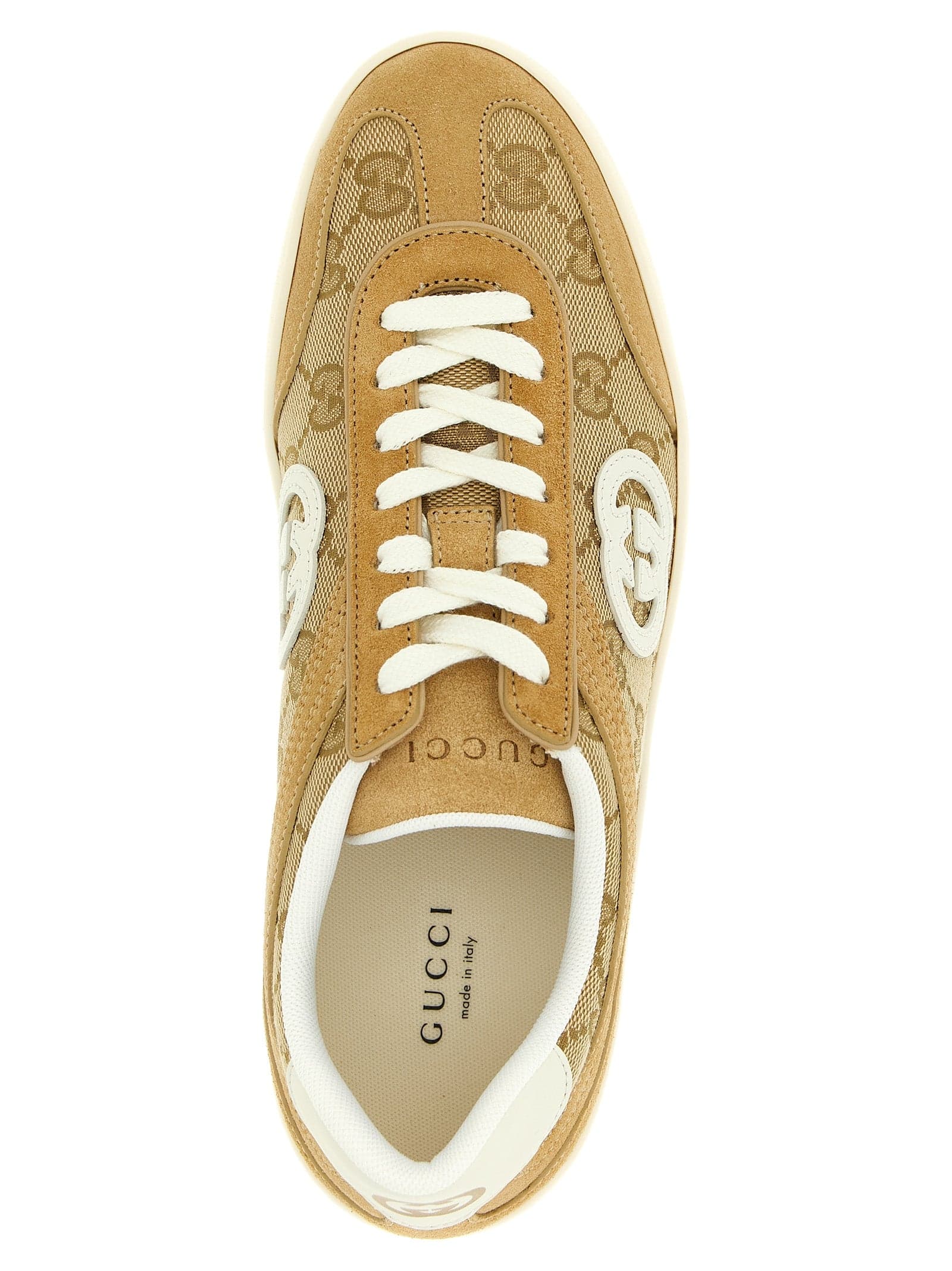 Gucci Beige Calfskin Low Top Sneakers - 4