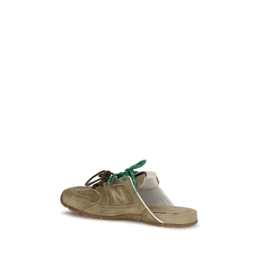 Miu Miu Beige Calf Leather Bos Taurus Athletic Sneakers - 3