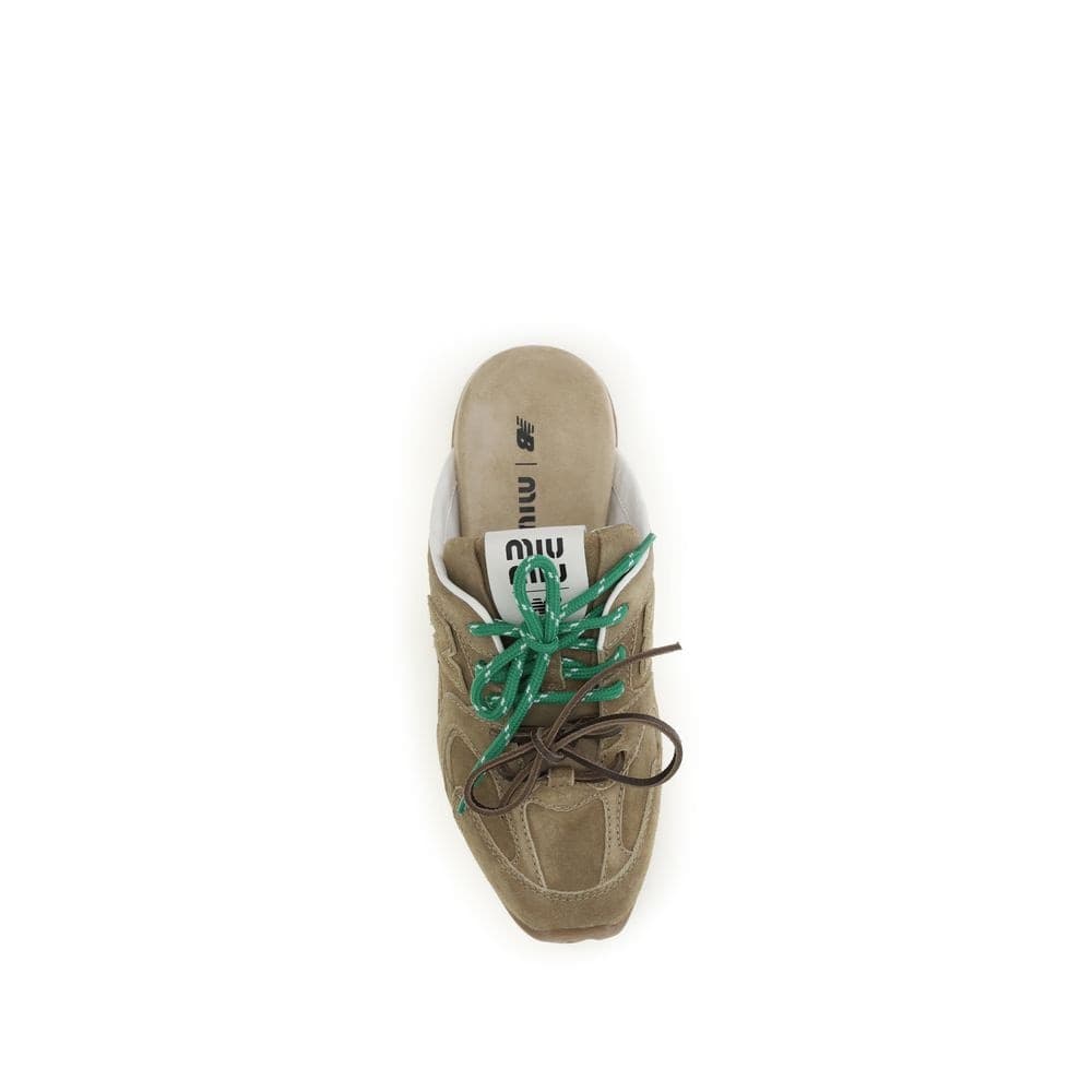 Miu Miu Beige Calf Leather Bos Taurus Athletic Sneakers - 4
