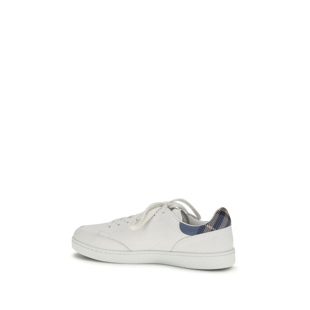 Burberry White Calf Leather Bos Taurus Low Top Sneakers - 3