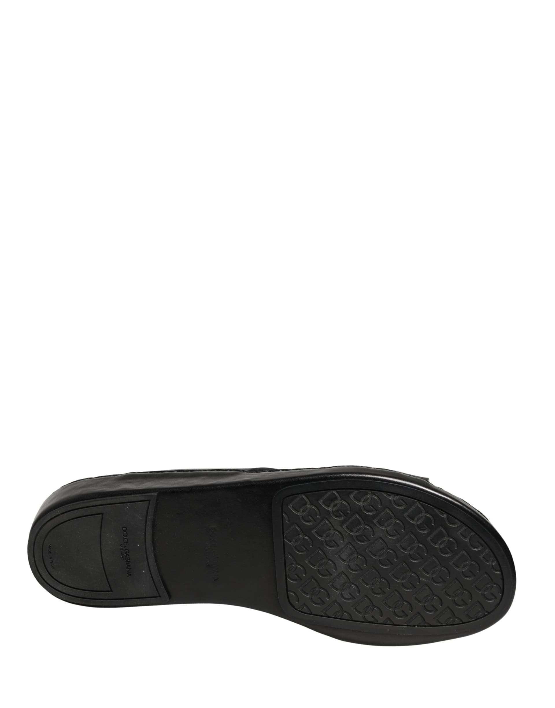 Dolce & Gabbana Black Leather Cutout DG Logo Sandals Shoes - 3