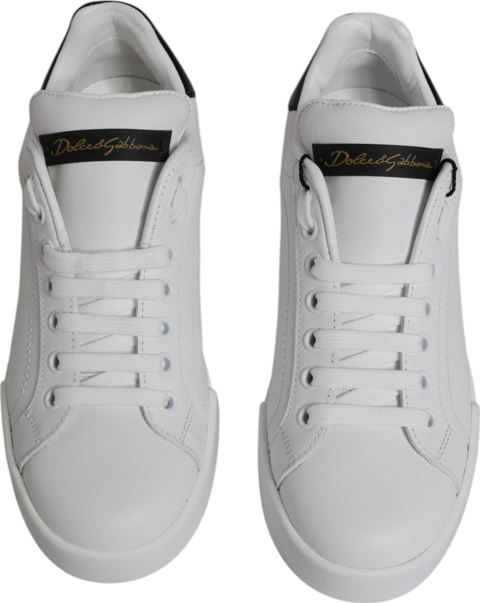 Dolce & Gabbana White Leather Classic Low Top Sneakers Shoes - 2
