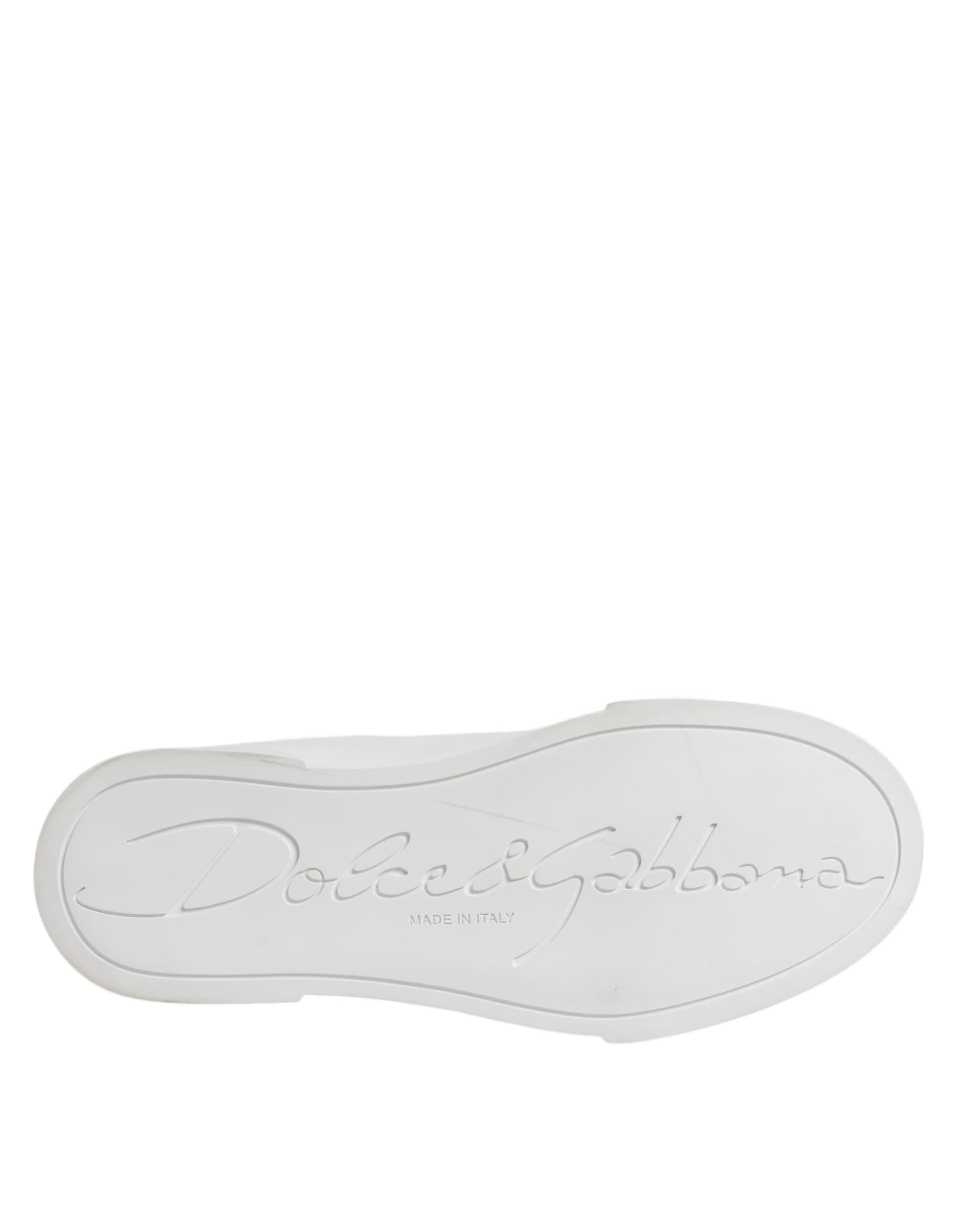 Dolce & Gabbana White Leather Classic Low Top Sneakers Shoes - 5