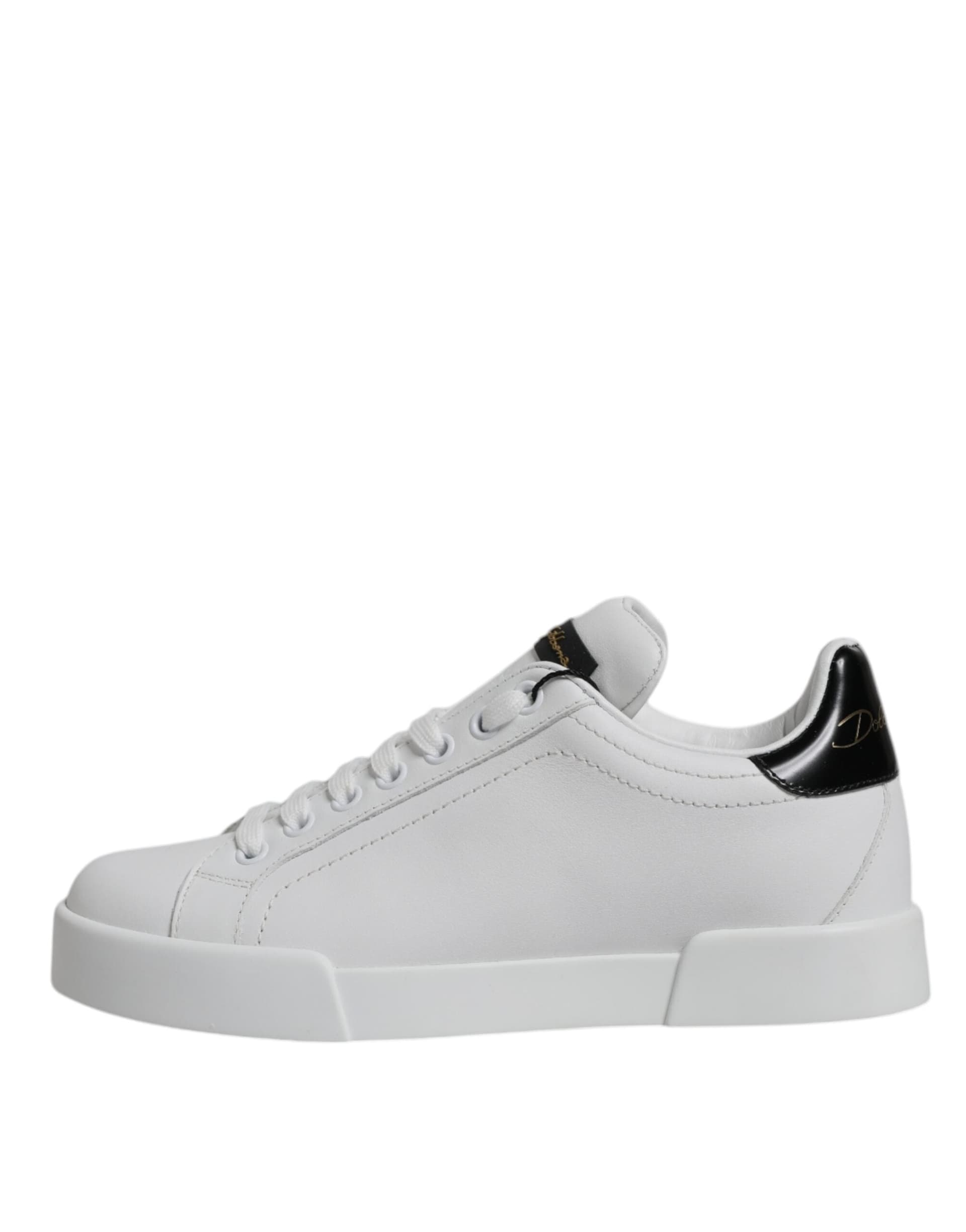 Dolce & Gabbana White Leather Classic Low Top Sneakers Shoes - 8