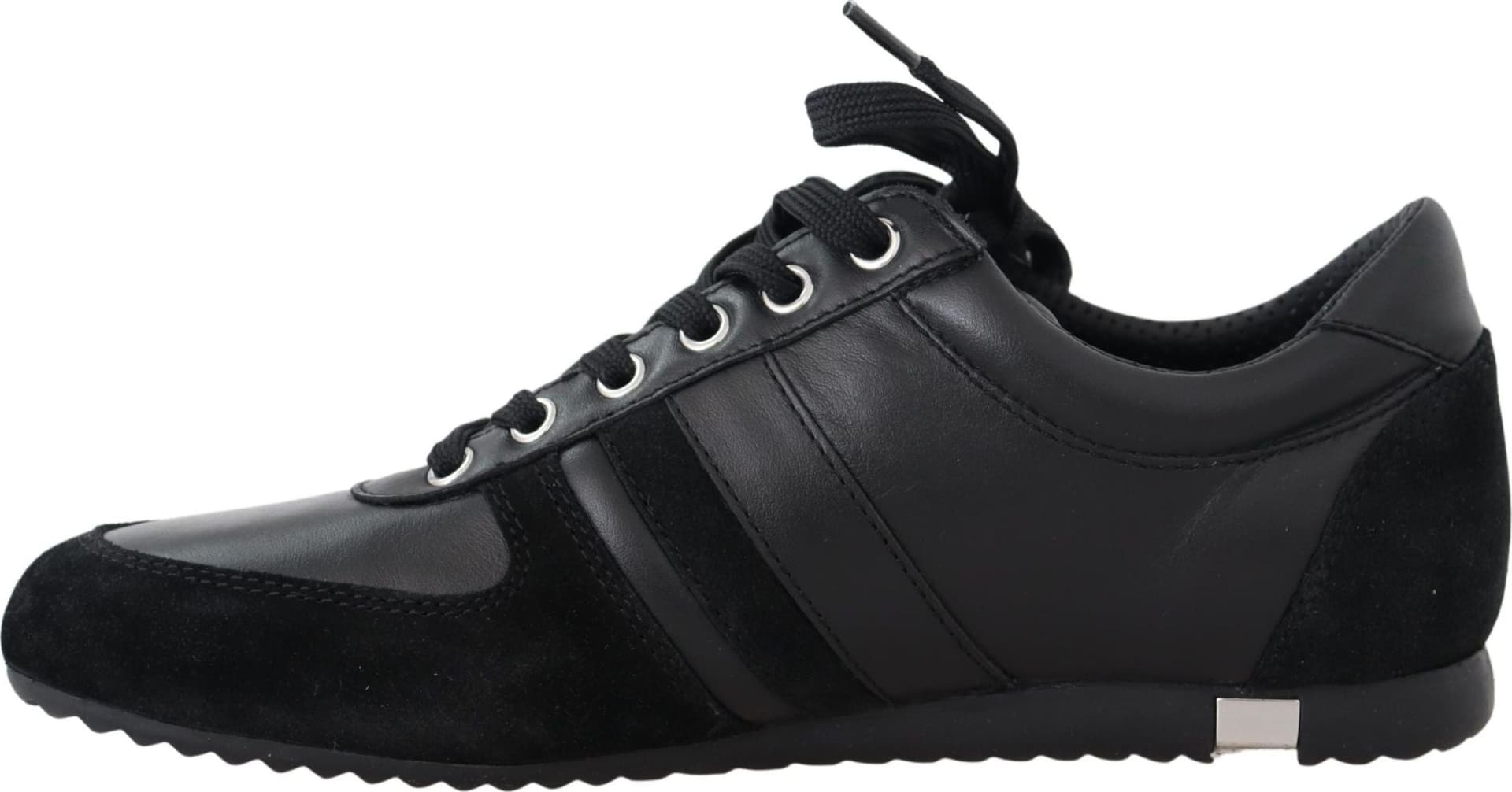 Dolce & Gabbana Black Logo Leather Casual Sneakers Shoes - 2
