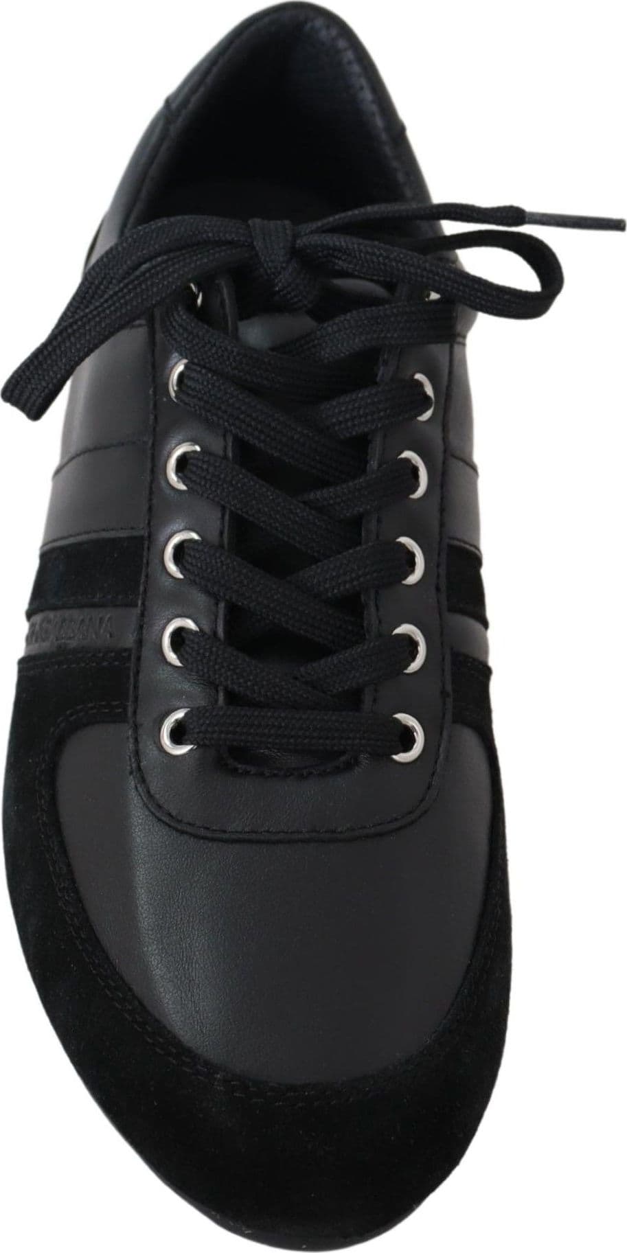 Dolce & Gabbana Black Logo Leather Casual Sneakers Shoes - 4