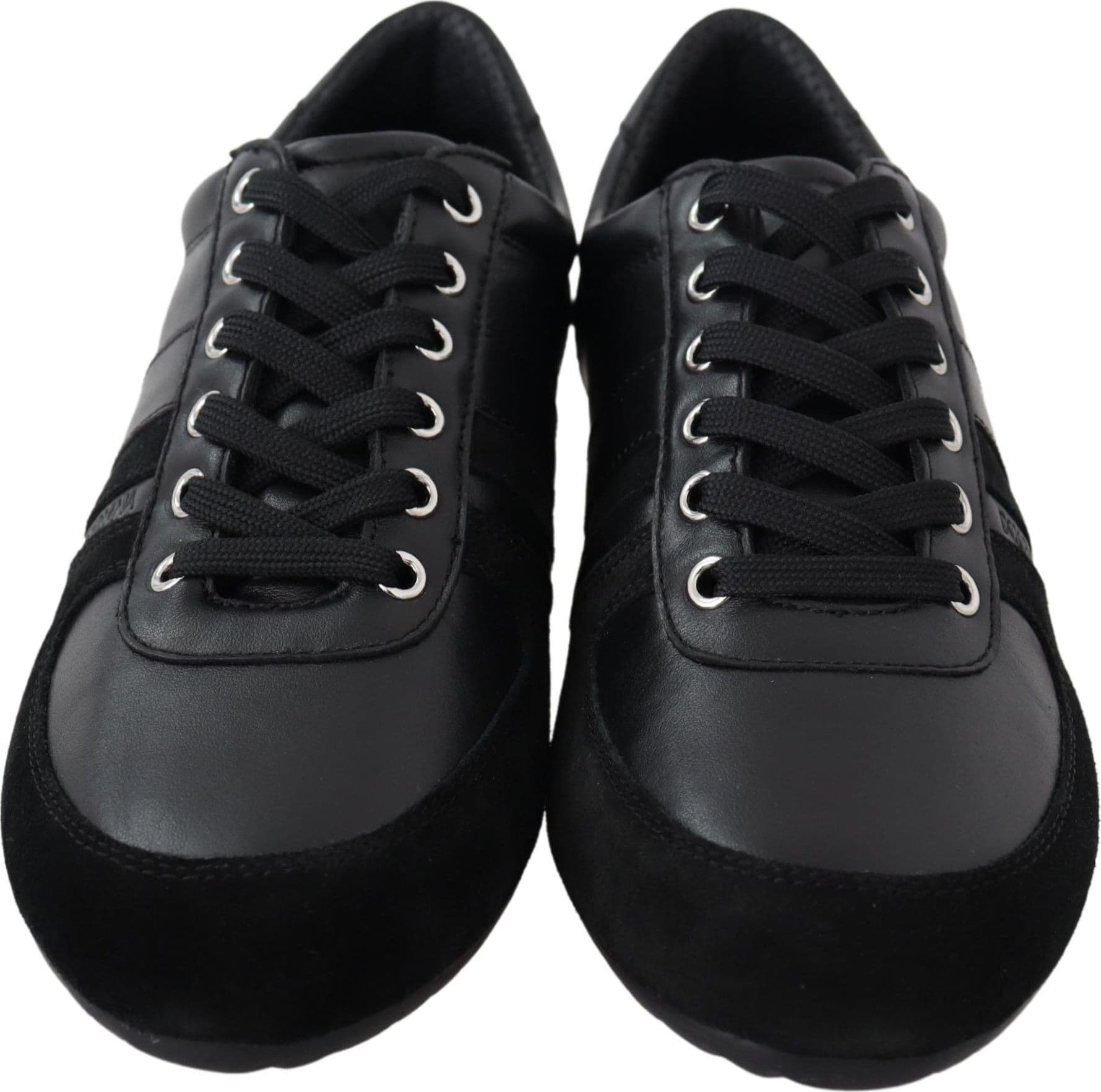 Dolce & Gabbana Black Logo Leather Casual Sneakers Shoes - 5