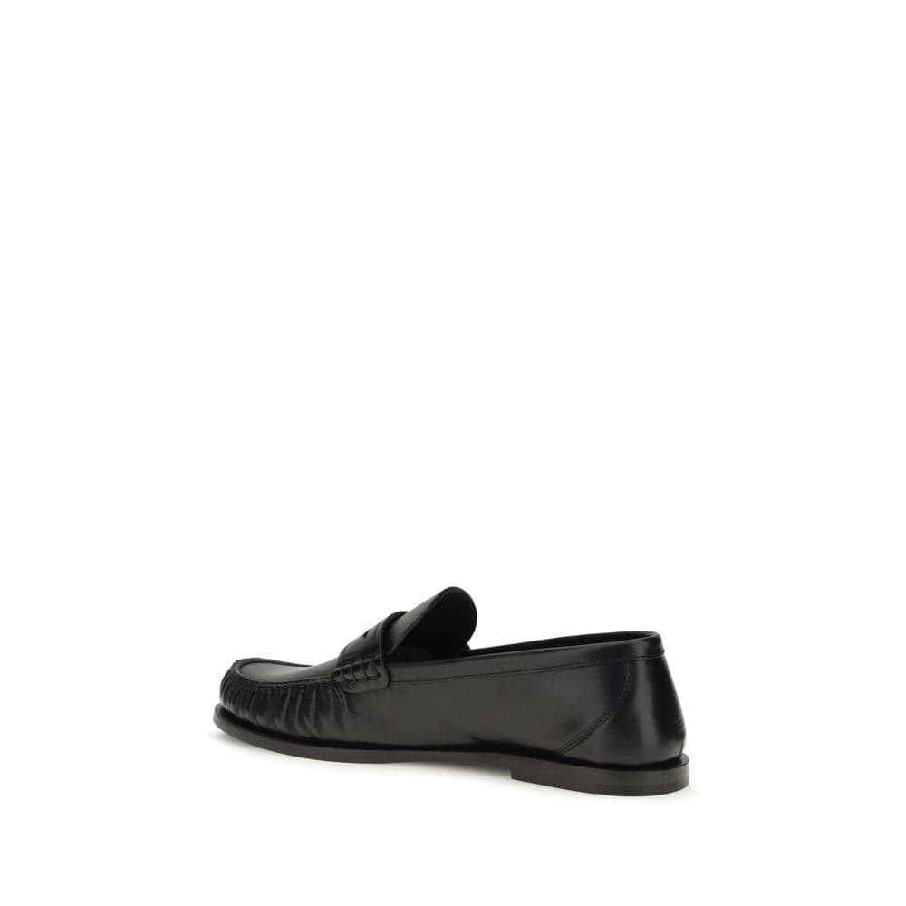Saint Laurent Black Calf Leather Bos Taurus Slip-On Loafers - 3
