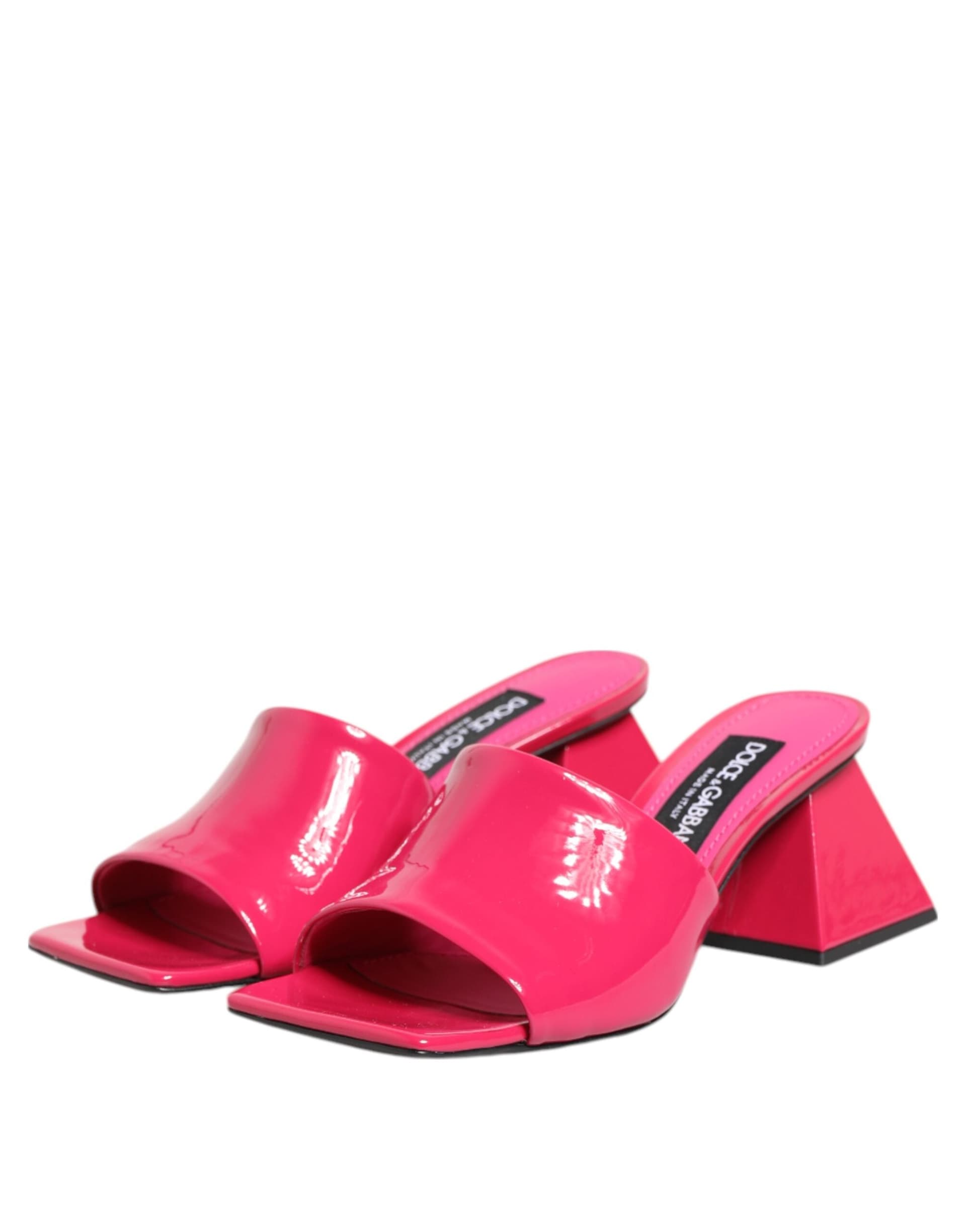Dolce & Gabbana Pink Open Toe Block Heel Mules Sandals Shoes - 3