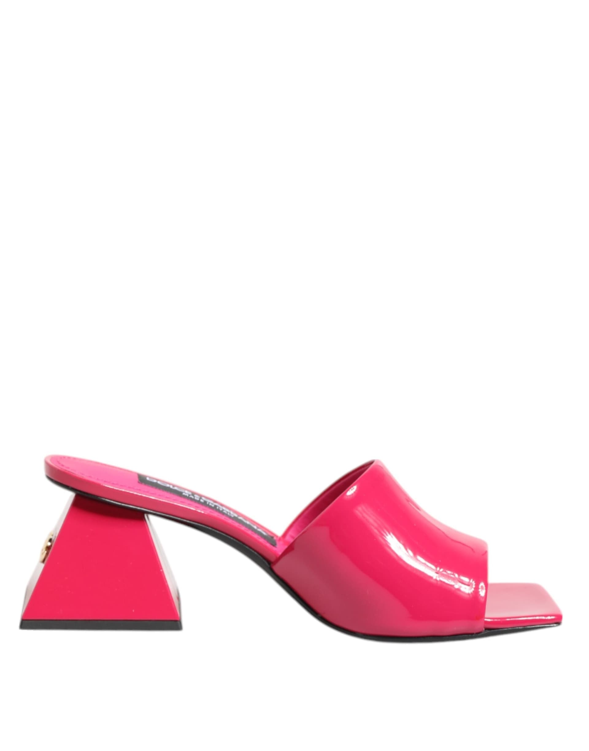 Dolce & Gabbana Pink Open Toe Block Heel Mules Sandals Shoes - 7