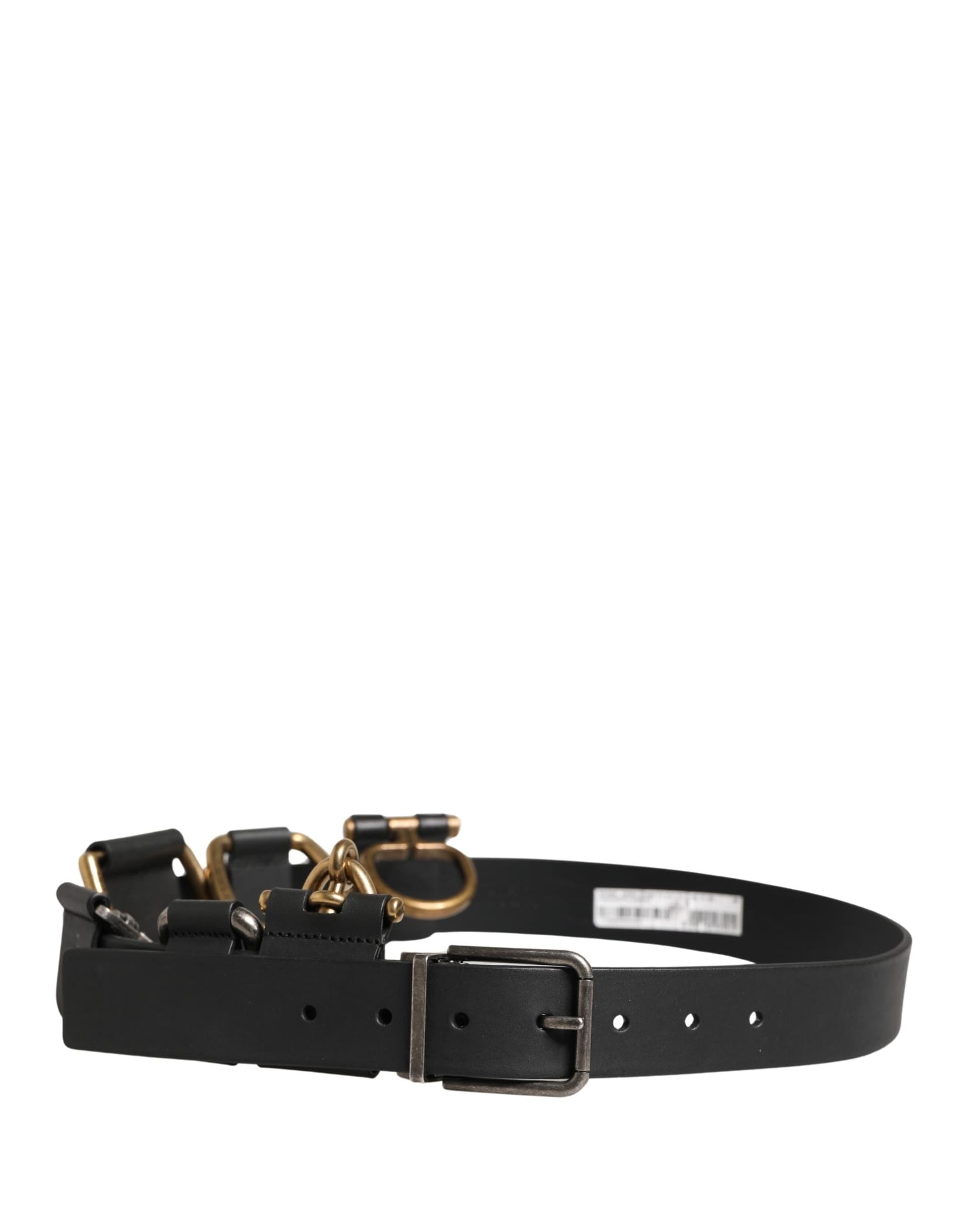 Dolce & Gabbana Men Black Classic Leather Metal Buckle Belt - 3