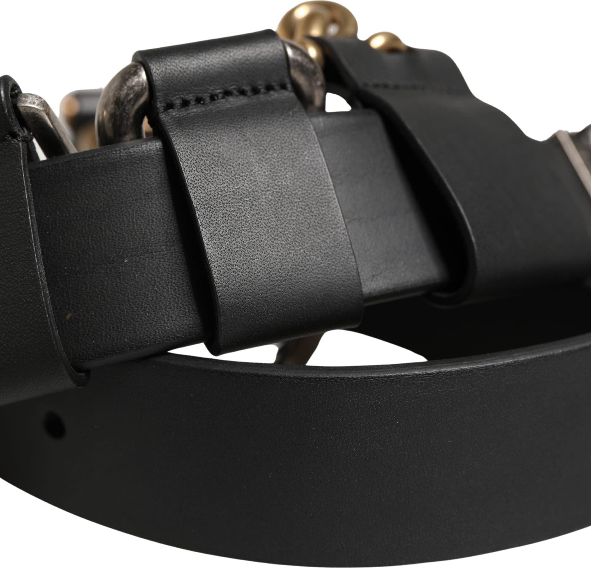Dolce & Gabbana Men Black Classic Leather Metal Buckle Belt - 5