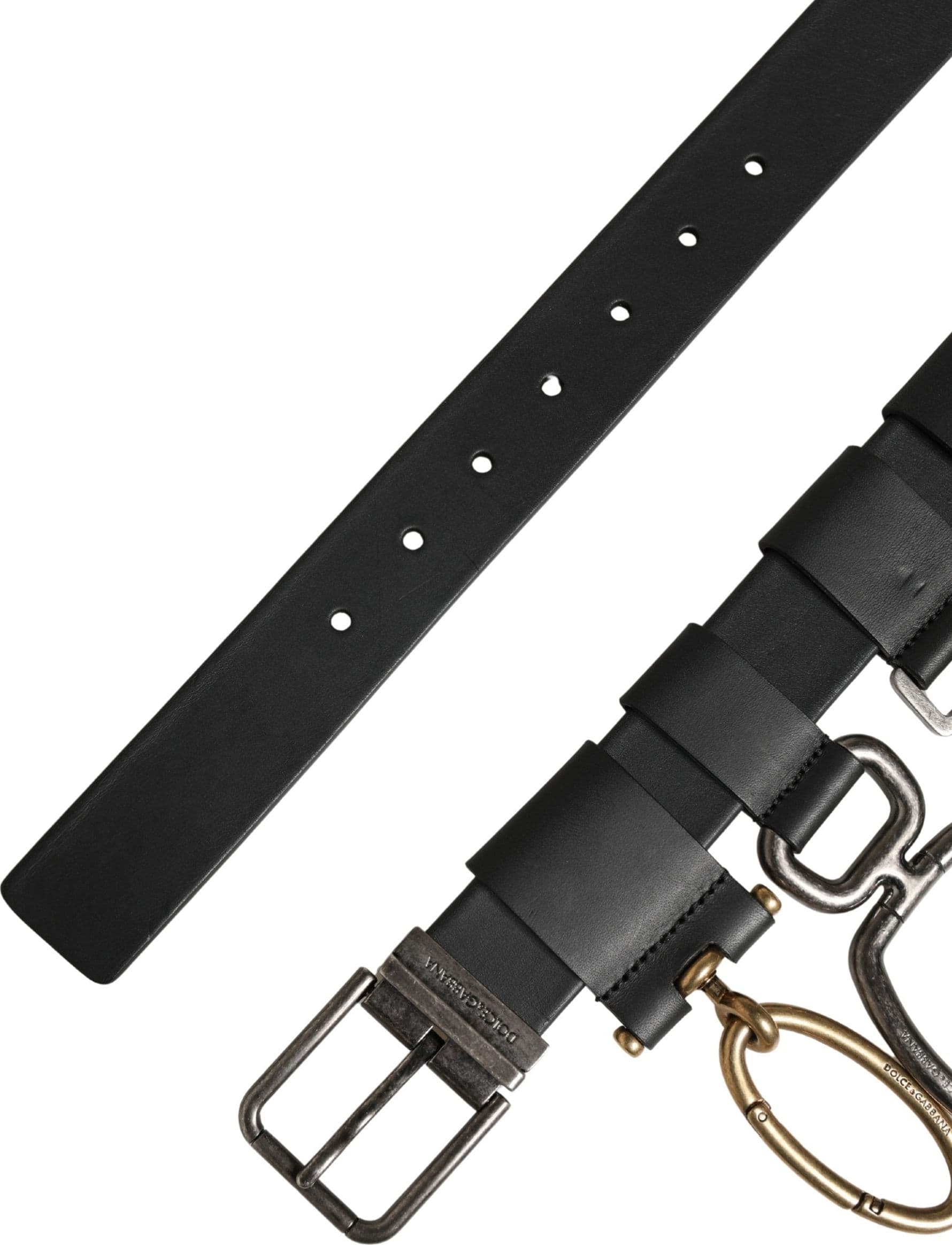 Dolce & Gabbana Men Black Classic Leather Metal Buckle Belt - 7