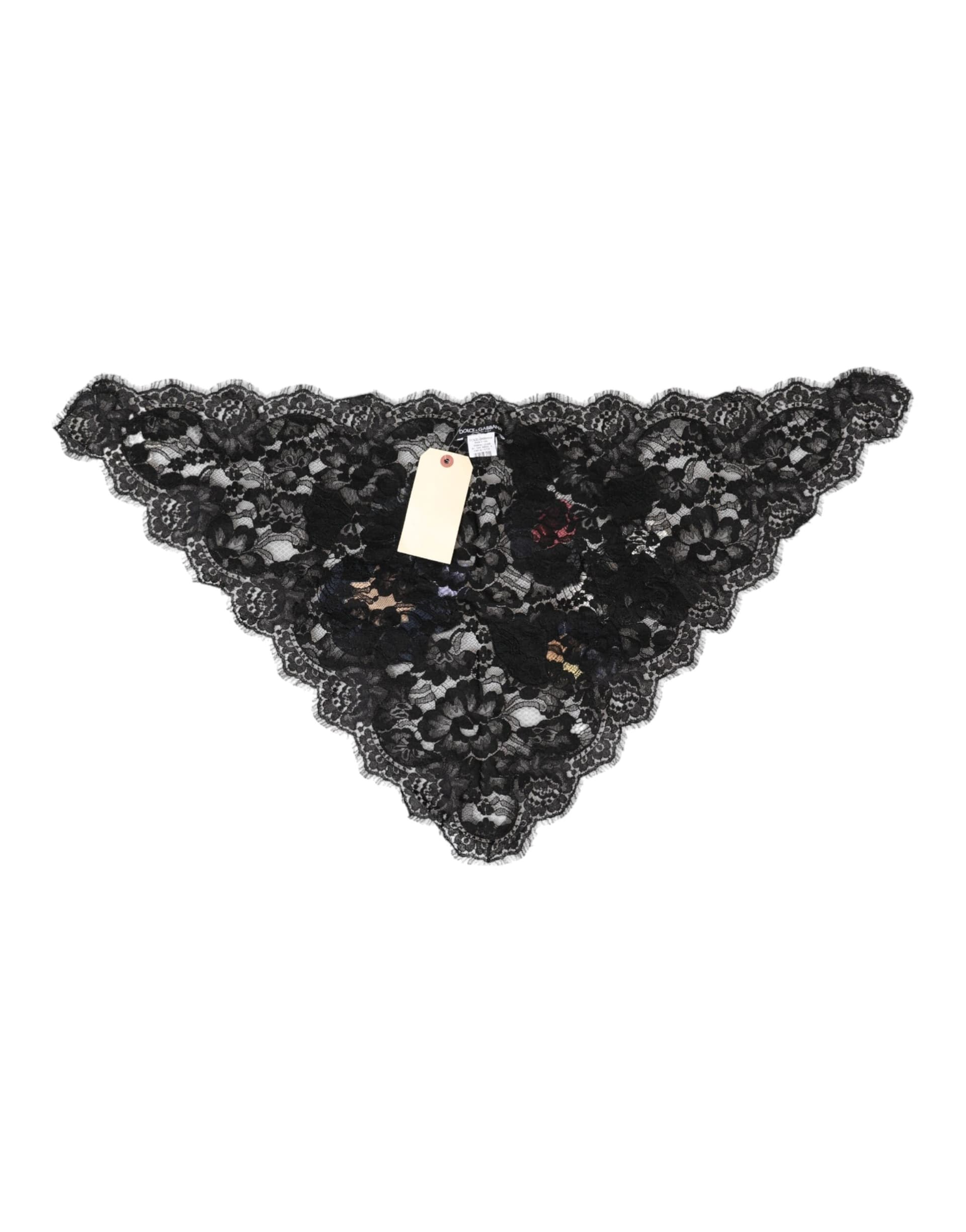 Dolce & Gabbana Black Lace Floral Applique Cotton Veil Hat - 4