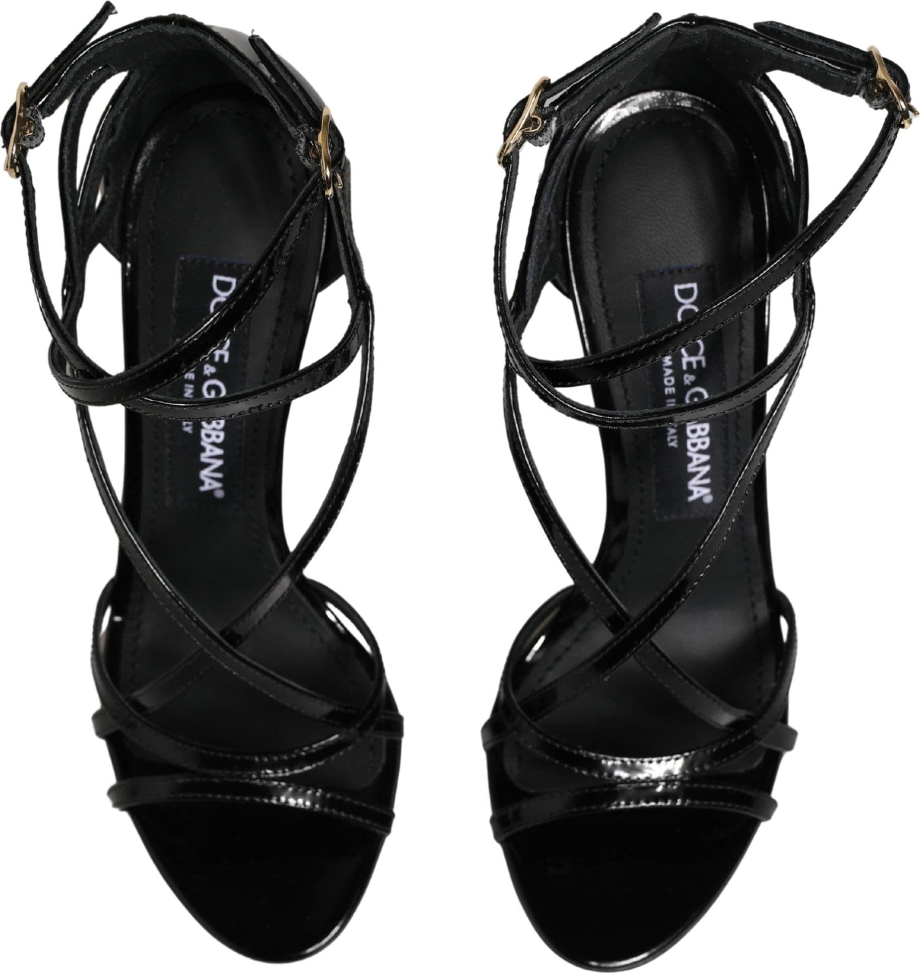 Dolce & Gabbana Black Leather Stiletto Heel Sandals Shoes - 3