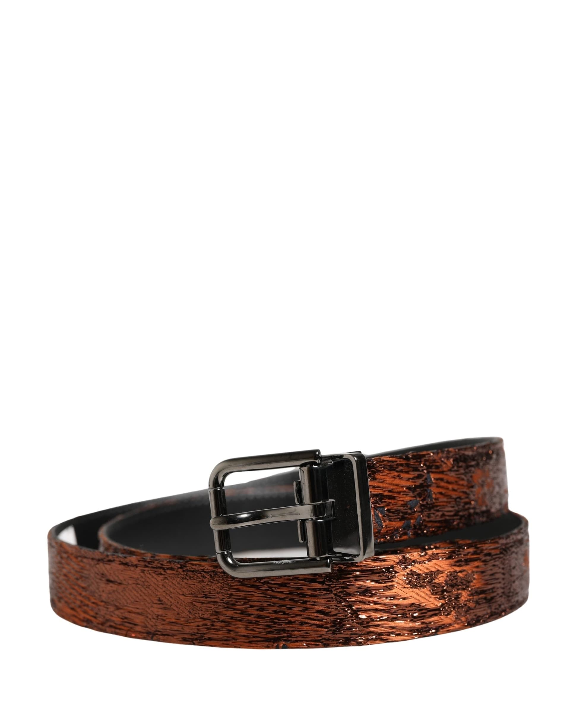 Dolce & Gabbana Men Brown Classic Polyester Metal Buckle Belt - 2