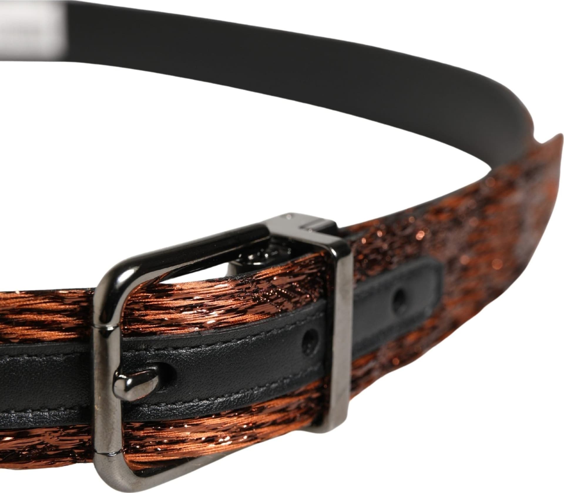 Dolce & Gabbana Men Brown Classic Polyester Metal Buckle Belt - 4