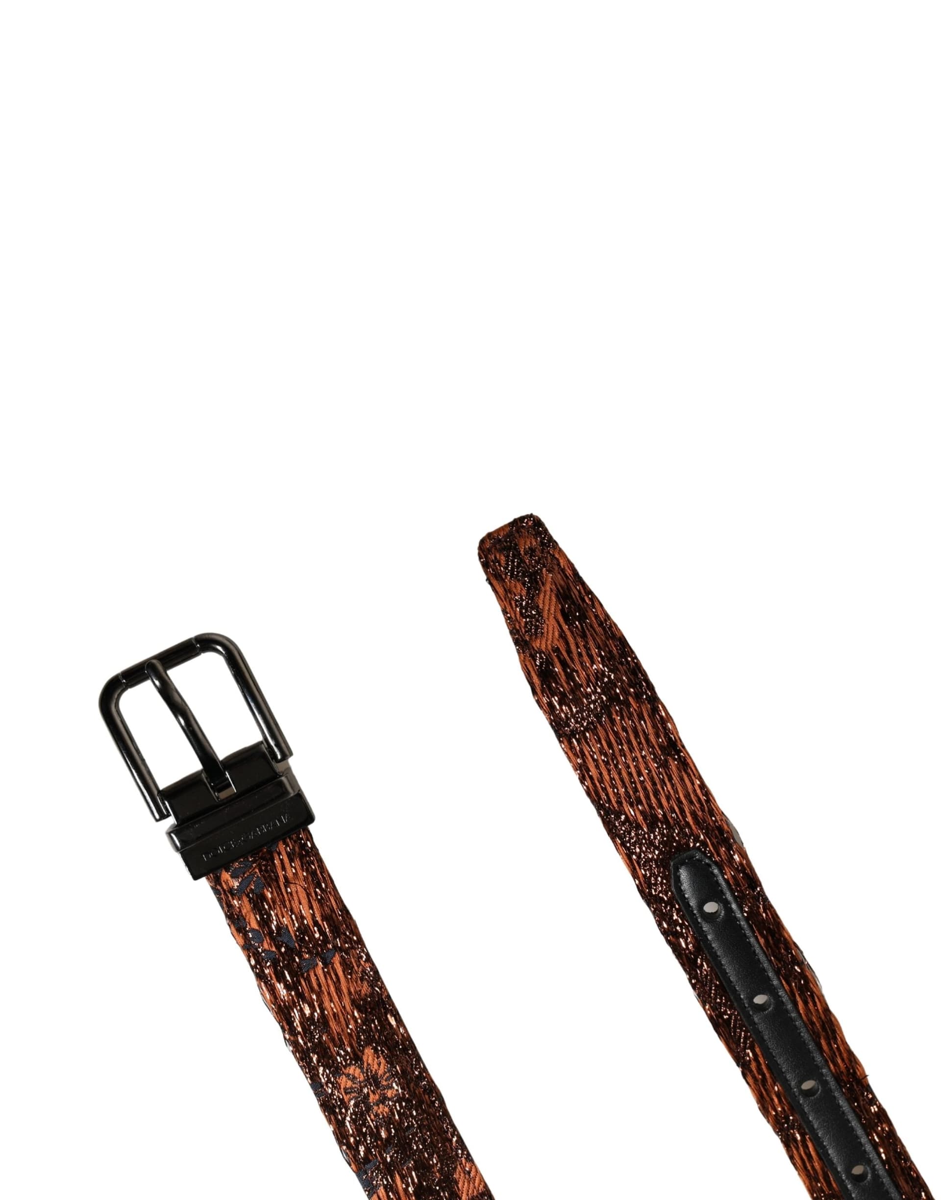 Dolce & Gabbana Men Brown Classic Polyester Metal Buckle Belt - 6